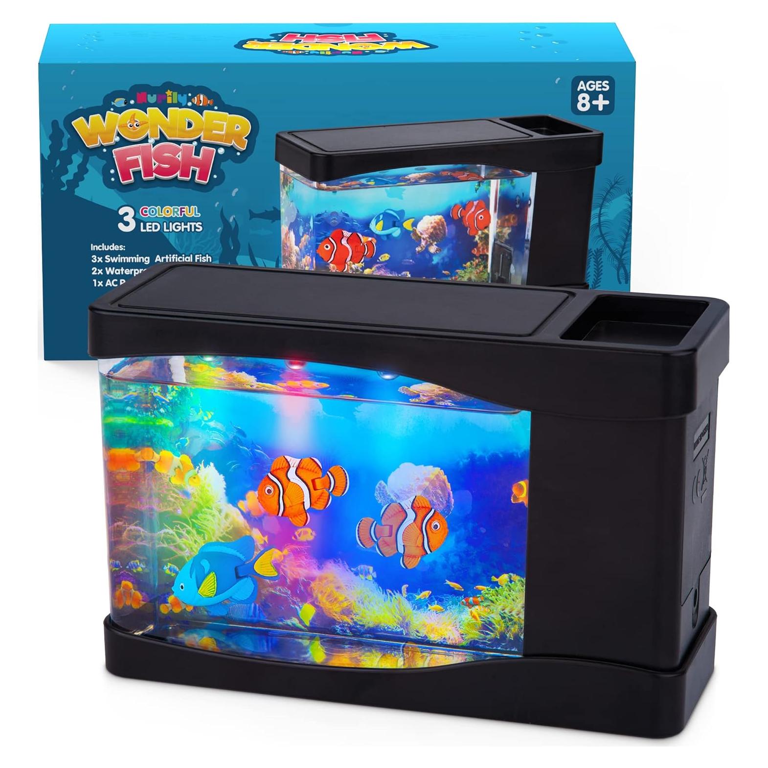 Acuario Virtual Nurily WF01 con Luces LED y Peces