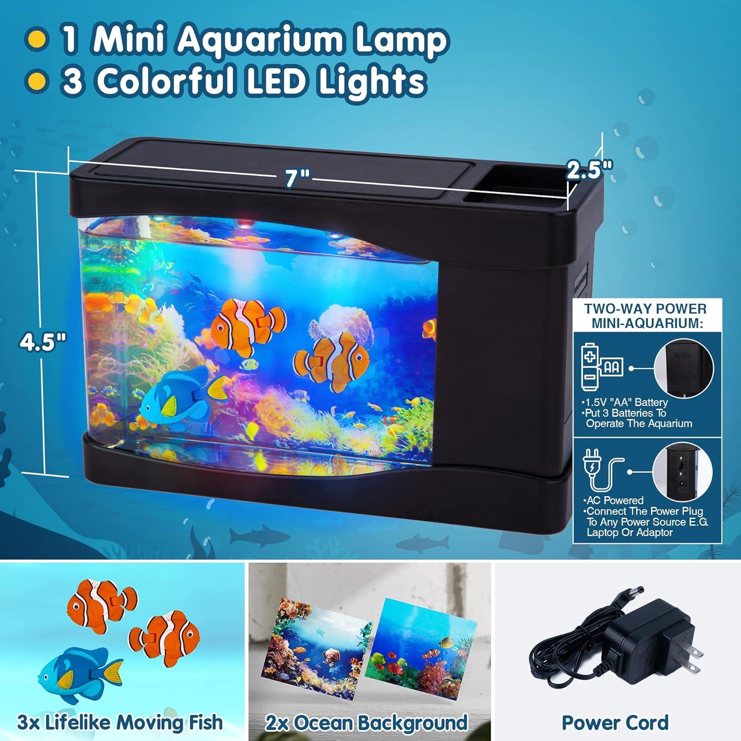 Acuario Virtual Nurily WF01 con Luces LED y Peces