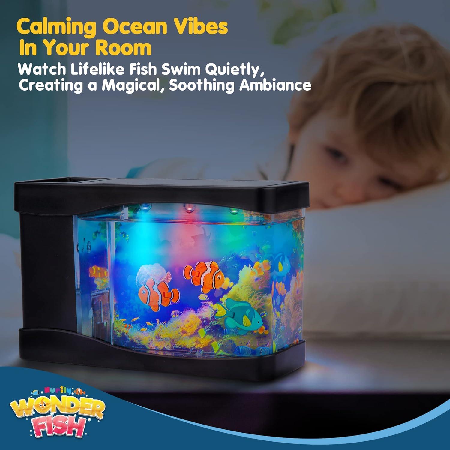 Acuario Virtual Nurily WF01 con Luces LED y Peces