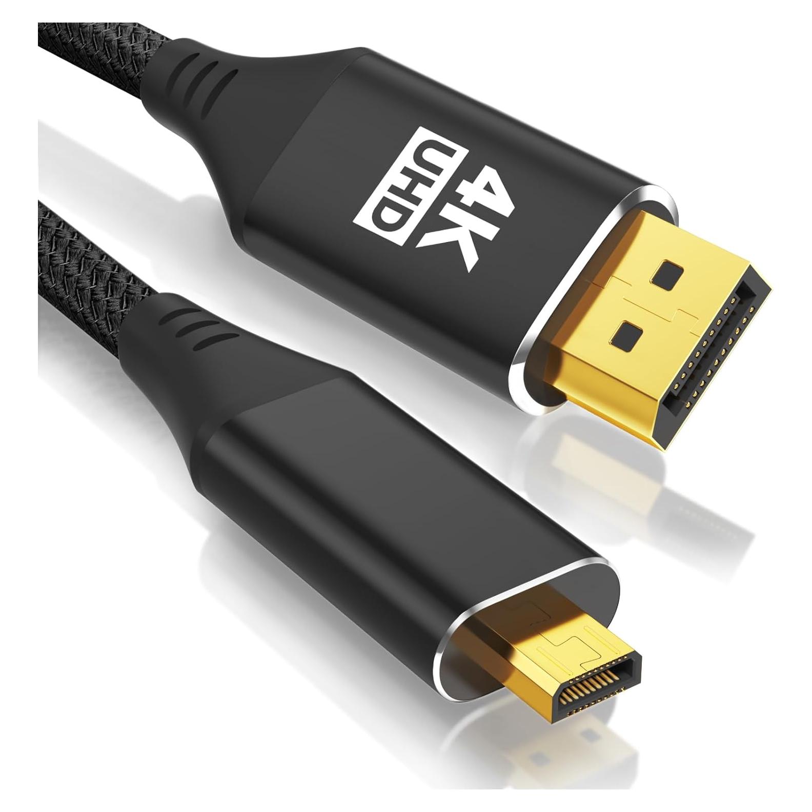 Cable Micro HDMI a DisplayPort 1.8m KOMGILK 4K@60Hz