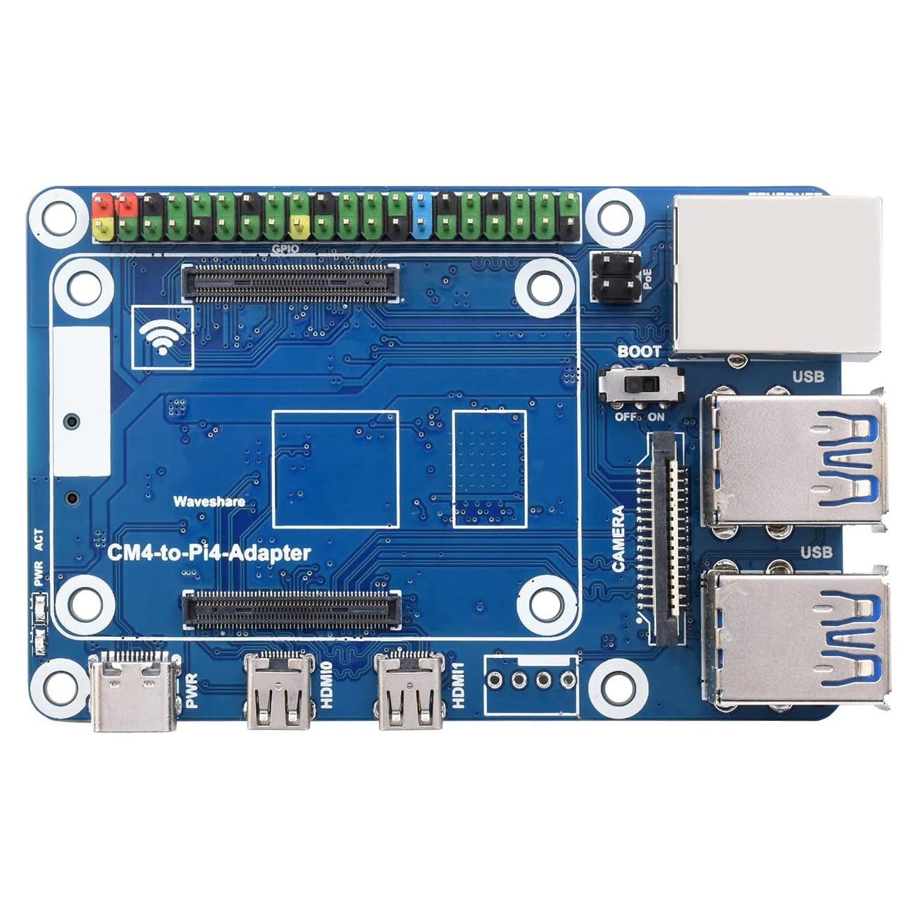Adaptador CM4 a Raspberry Pi 4B Waveshare - USB 3.0, Ethernet