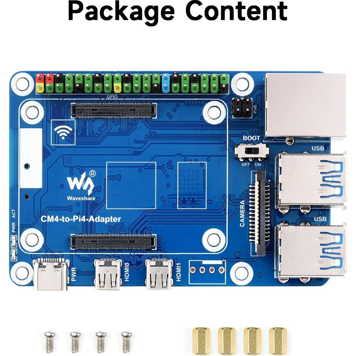 Adaptador CM4 a Raspberry Pi 4B Waveshare - USB 3.0, Ethernet