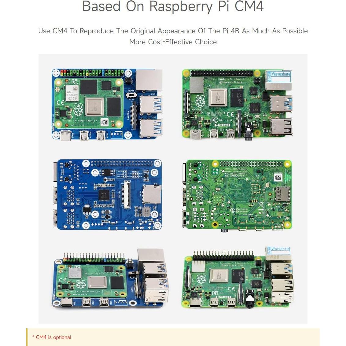 Adaptador CM4 a Raspberry Pi 4B Waveshare - USB 3.0, Ethernet