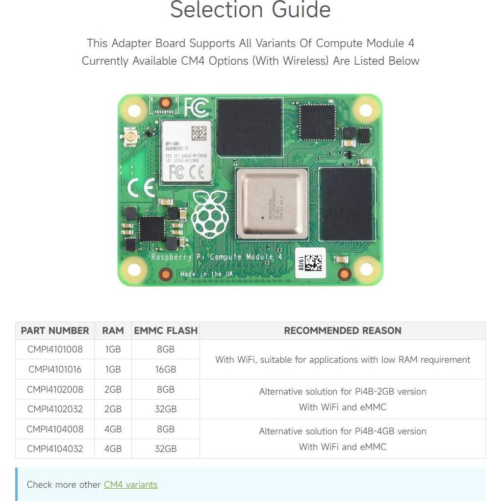 Adaptador CM4 a Raspberry Pi 4B Waveshare - USB 3.0, Ethernet