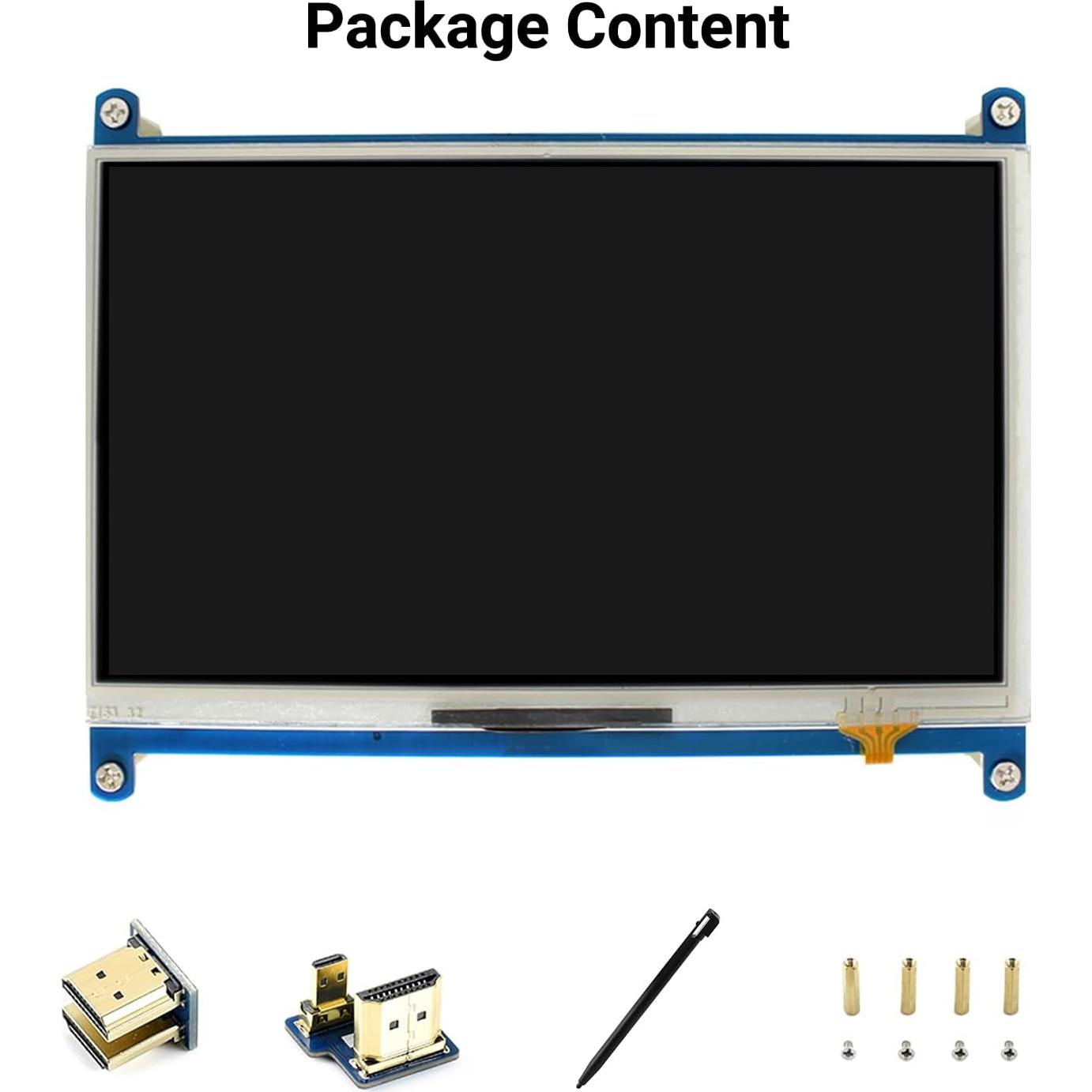 Pantalla LCD táctil 7" Waveshare 1024x600 HDMI Raspberry Pi