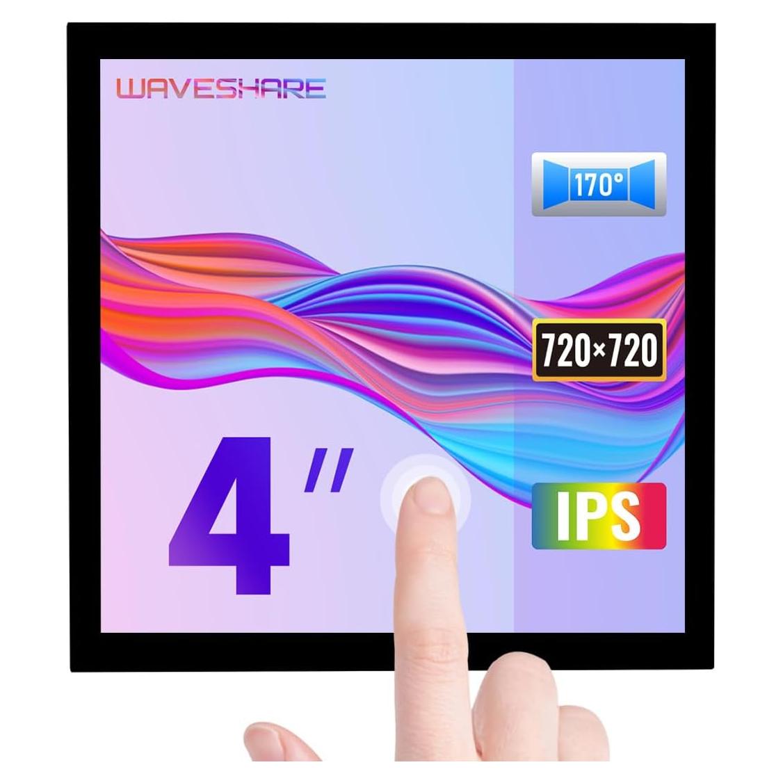 Pantalla LCD táctil IPS 4" Waveshare 720x720 HDMI