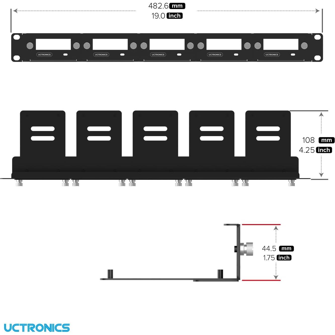 Montaje en Rack 1U UCTRONICS para Raspberry Pi 5 con 5 SSD M.2 NVMe