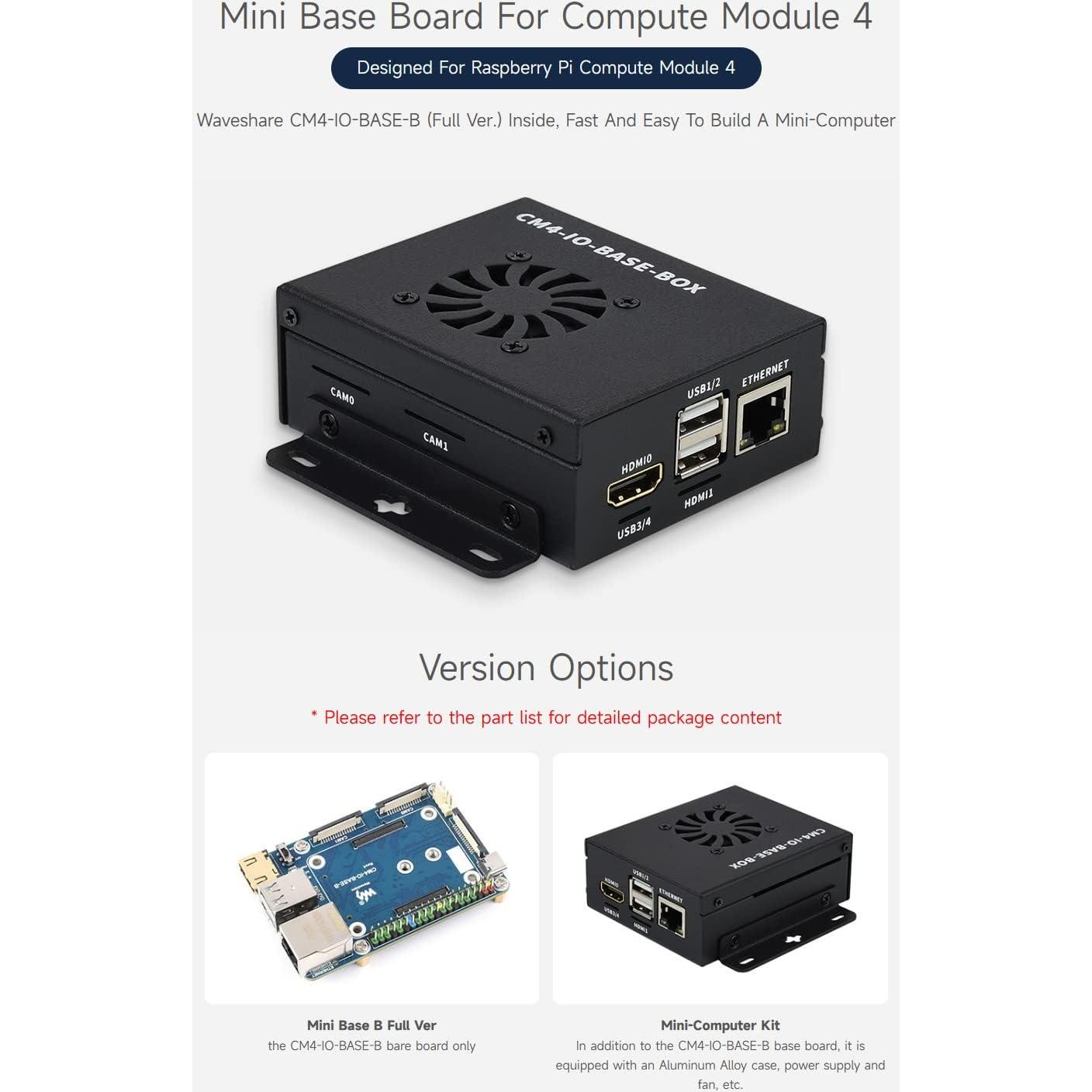 Placa Base Mini Waveshare CM4-IO-BASE-B para Raspberry Pi