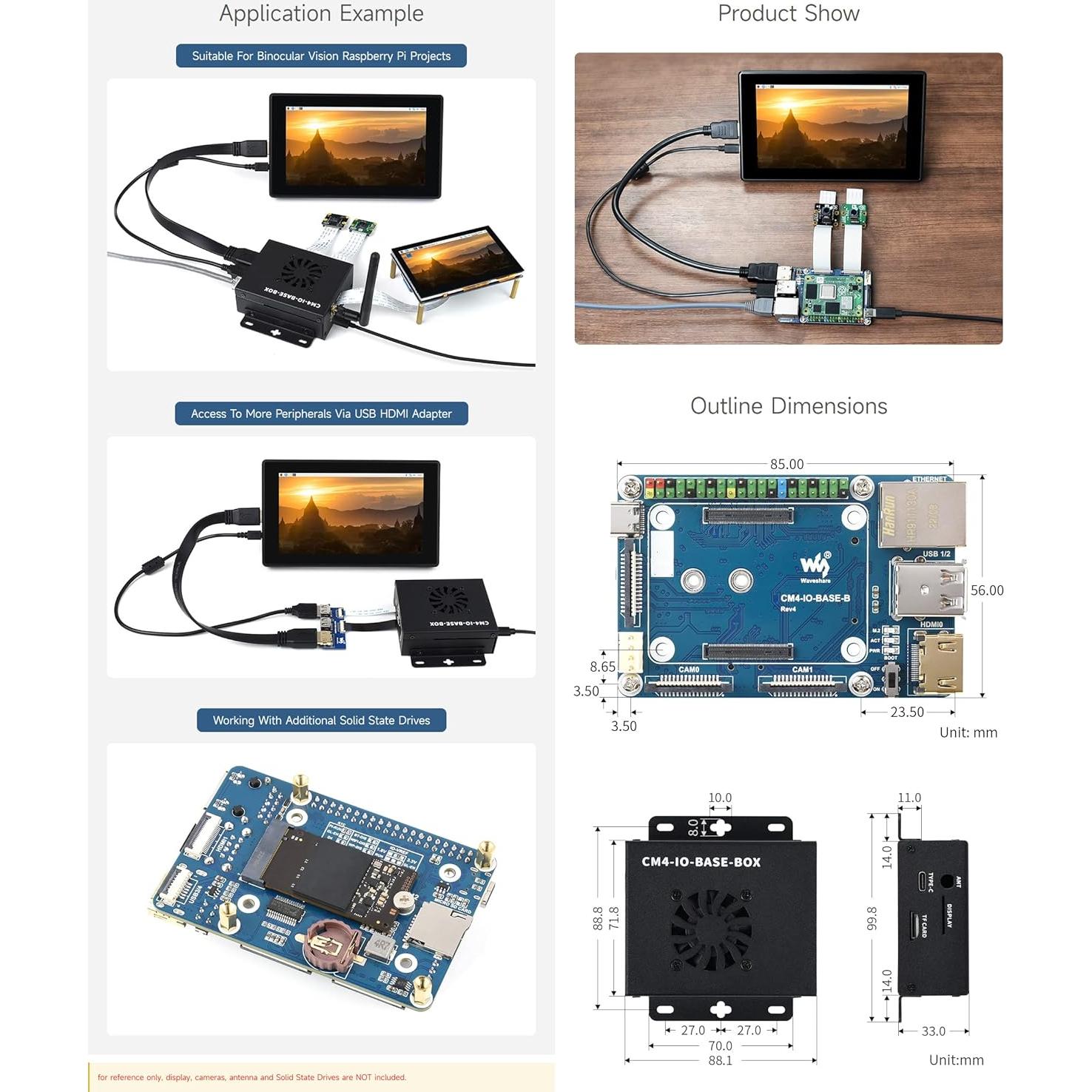 Placa Base Mini Waveshare CM4-IO-BASE-B para Raspberry Pi