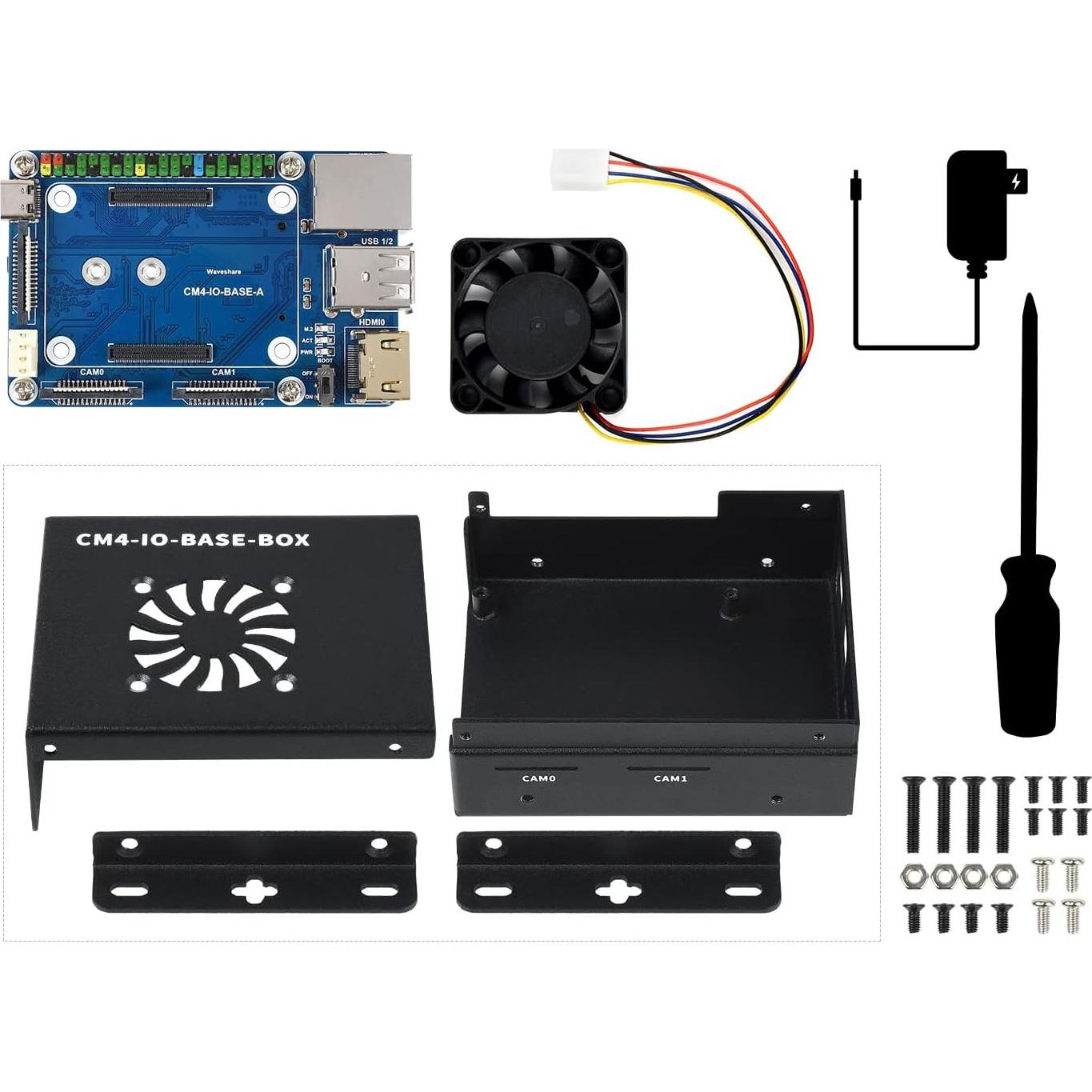 Mini Computadora Waveshare CM4-IO-BASE-A Lite con Ventilador