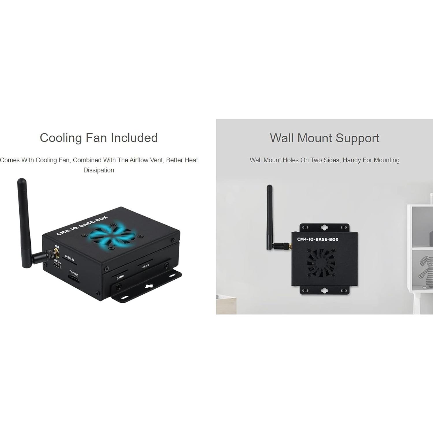 Mini Computadora Waveshare CM4-IO-BASE-A Lite con Ventilador