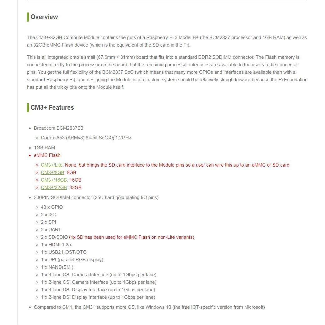 Módulo de Computación Waveshare 3+ 32GB para Raspberry Pi