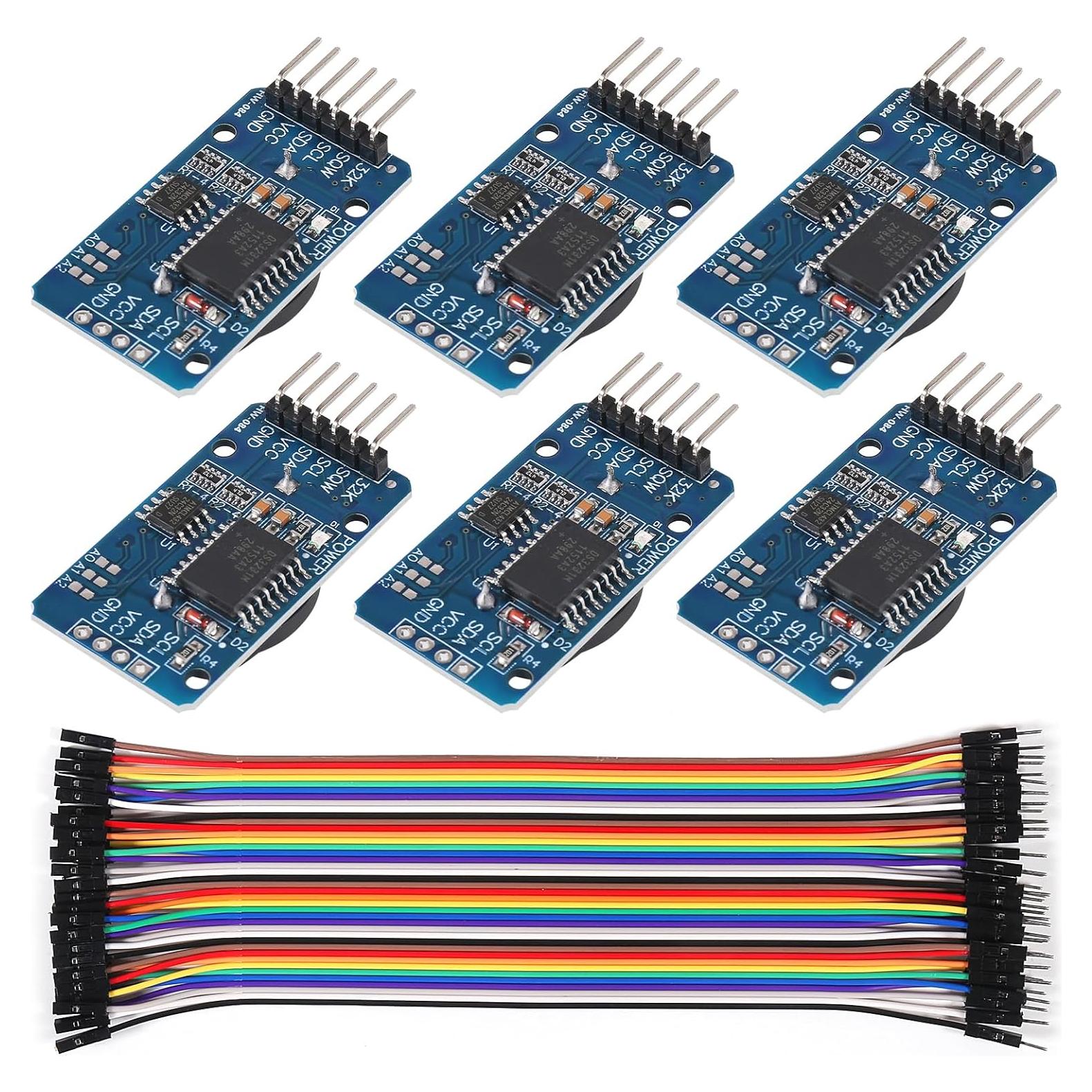 6 Módulos de Reloj en Tiempo Real DS3231 JUZITAO con Cables