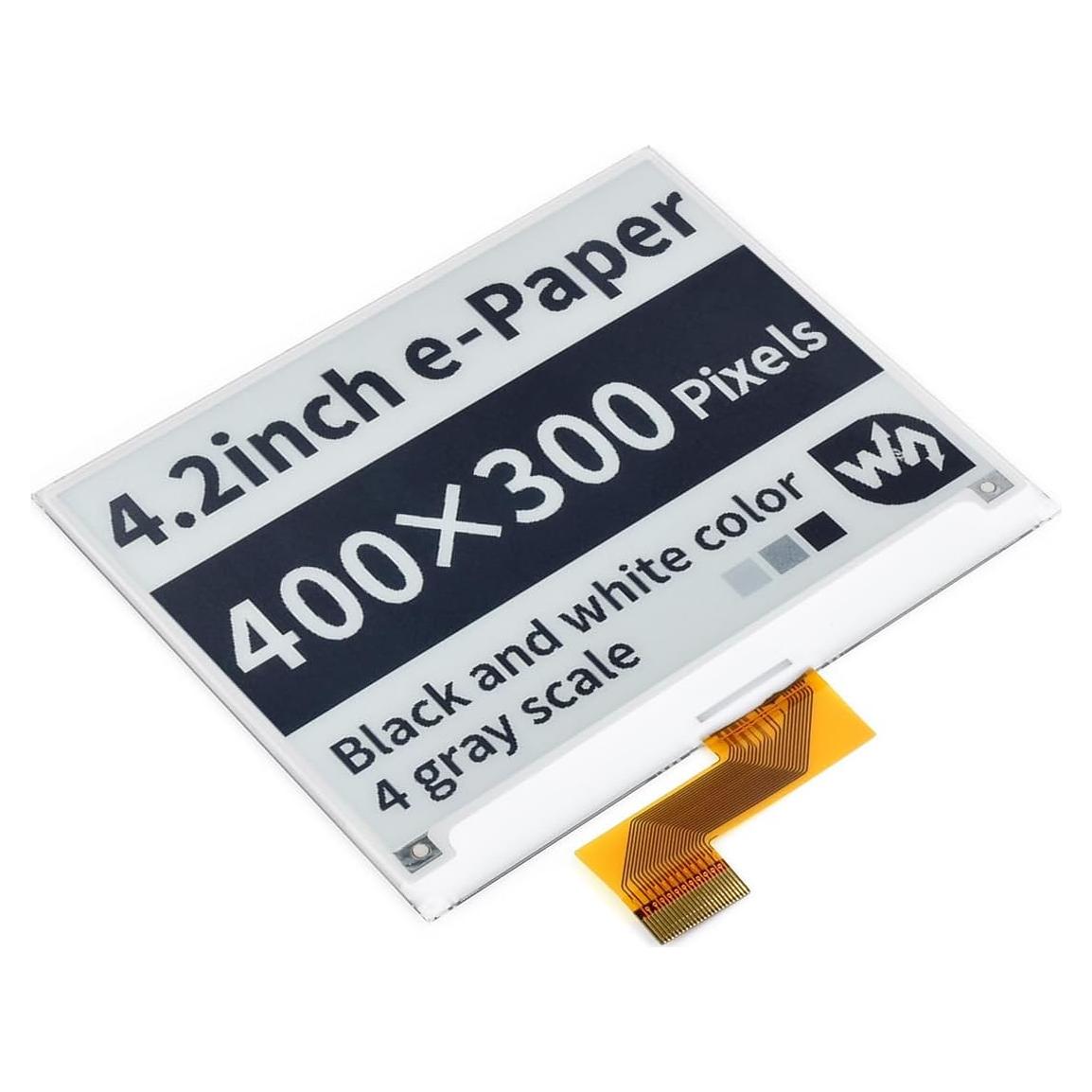 waveshare 4.2inch E-Ink Raw Display Compatible with Raspberry Pi 4B/3B+/3B/2B/B+/A+/Zero/Zero W/WH/Zero 2W Series Boards 400x300 Resolution with SPI Interface Without PCB