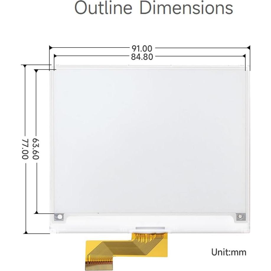 waveshare 4.2inch E-Ink Raw Display Compatible with Raspberry Pi 4B/3B+/3B/2B/B+/A+/Zero/Zero W/WH/Zero 2W Series Boards 400x300 Resolution with SPI Interface Without PCB