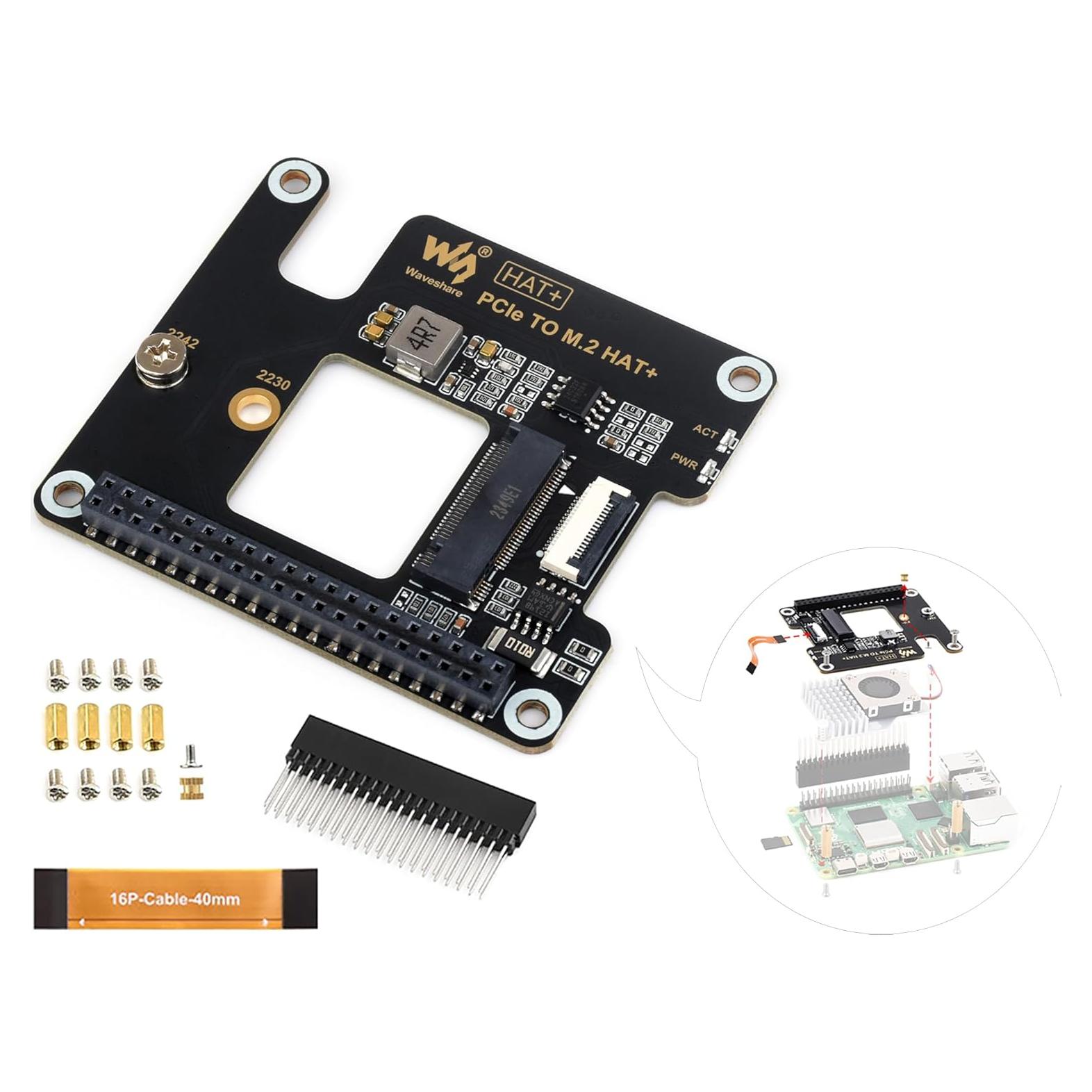 Adaptador PCIe a M.2 UeeKKoo para Raspberry Pi 5 NVMe 2230/2242