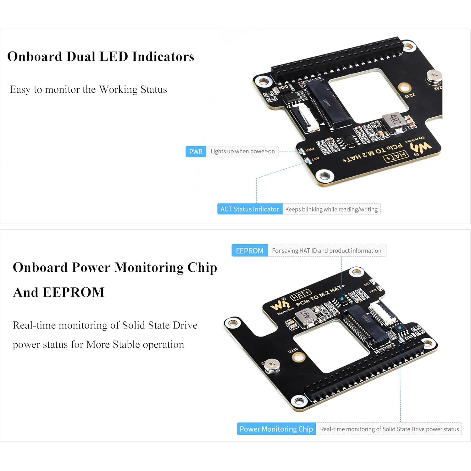 Adaptador PCIe a M.2 UeeKKoo para Raspberry Pi 5 NVMe 2230/2242