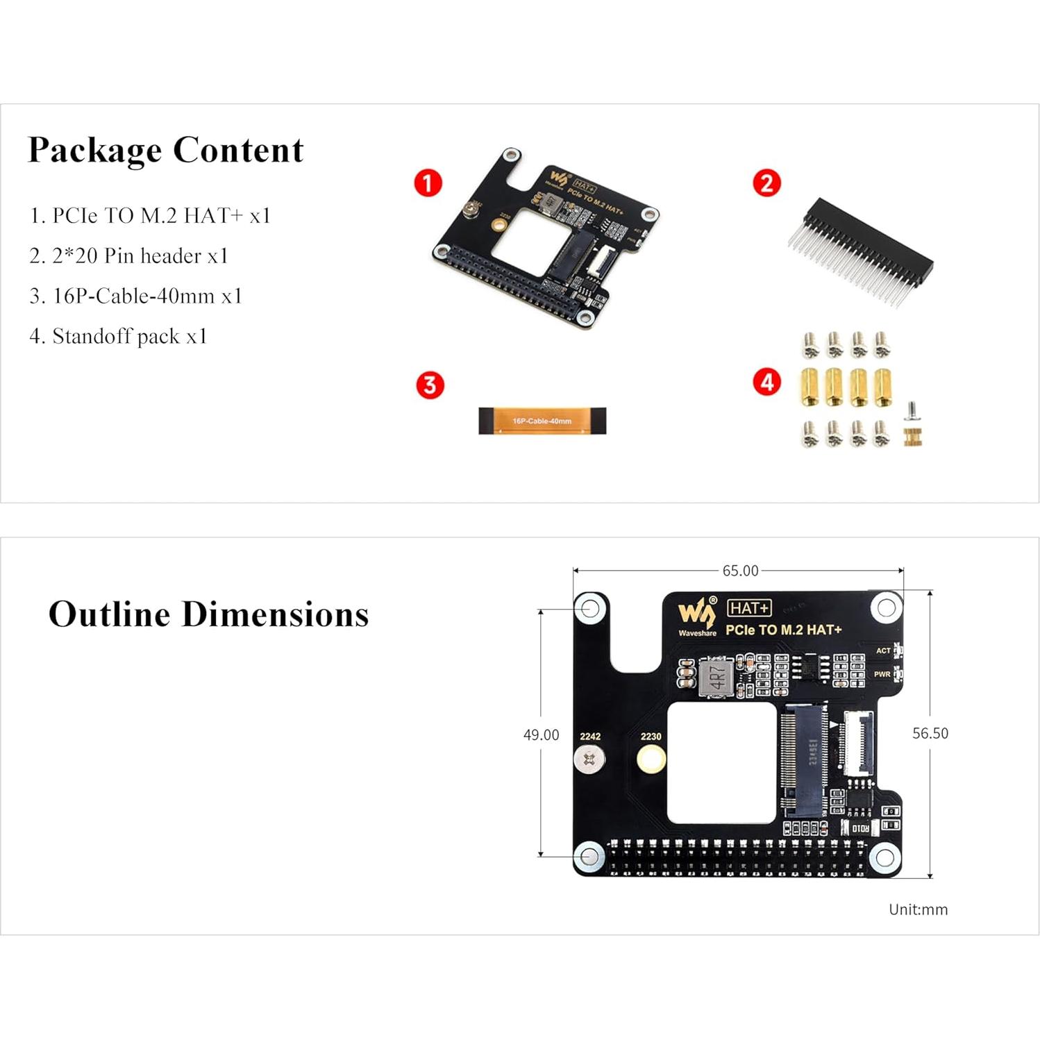 Adaptador PCIe a M.2 UeeKKoo para Raspberry Pi 5 NVMe 2230/2242