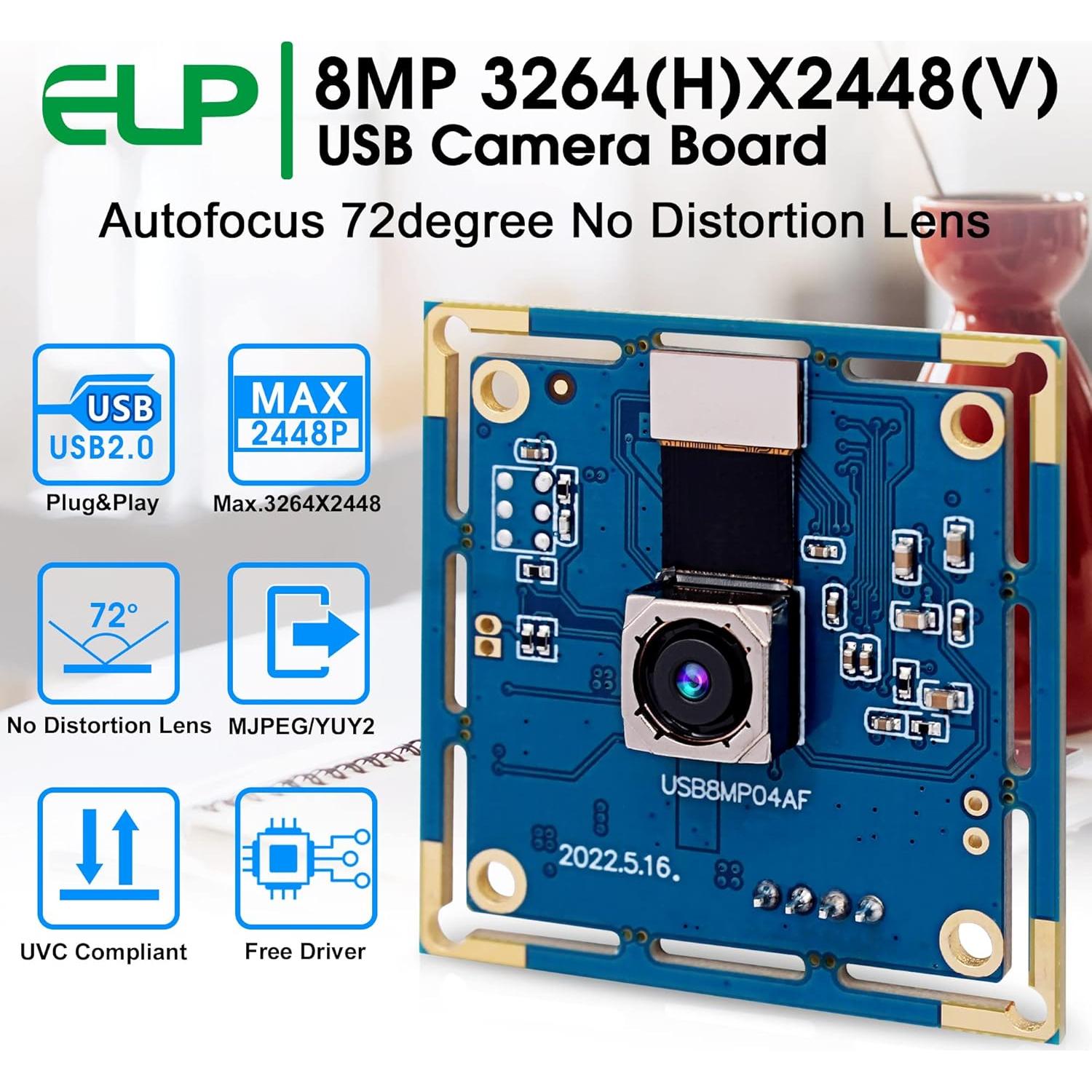 Cámara USB 8MP Autofocus IEights WB-USB8MP04AF-V72 Mini