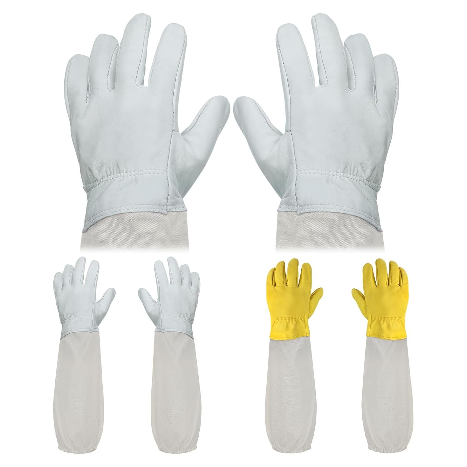 Guantes de Apicultura ANPHSIN de Piel de Cabra Largos