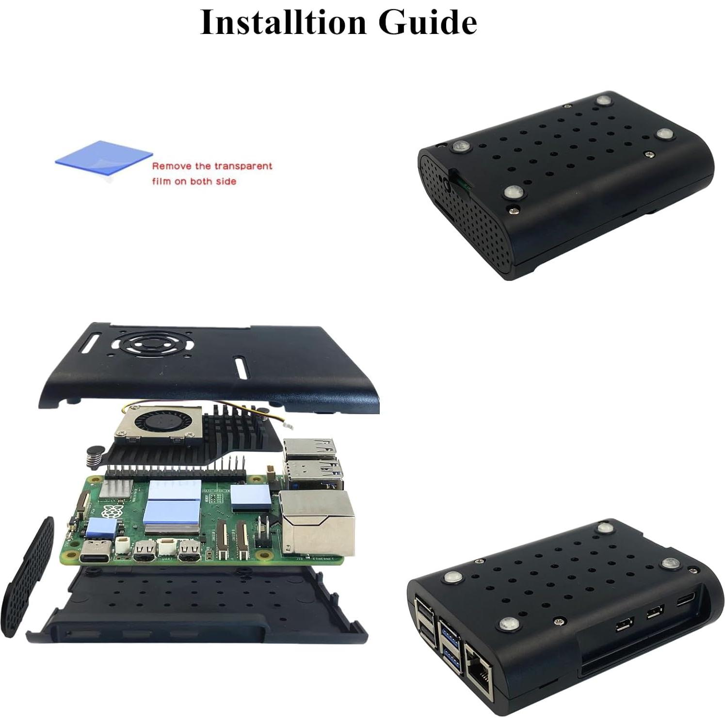 Caja para Raspberry Pi 5 WEIYIXING con enfriador activo