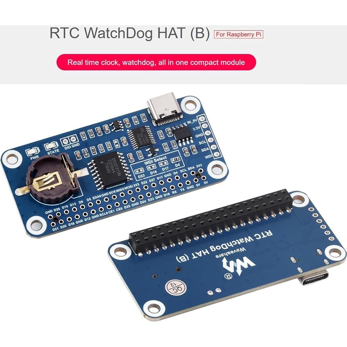 RTC WatchDog HAT Waveshare para Raspberry Pi y Jetson Nano