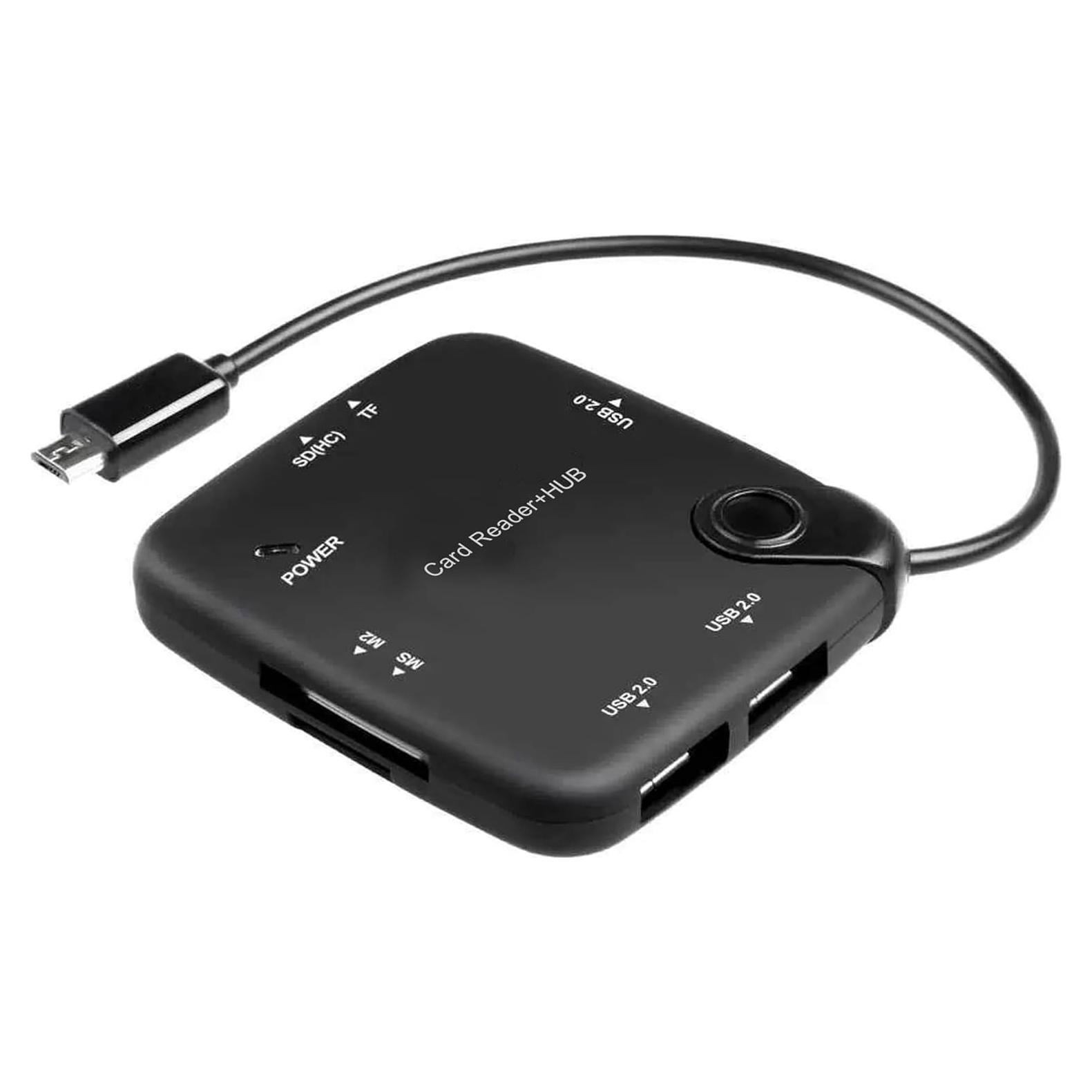 Hub USB OTG Micro USB 8 Puertos Luskinno con Lector de Tarjetas