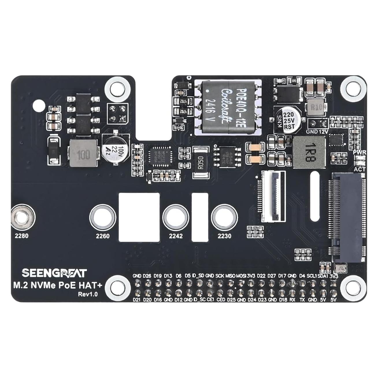 Placa de Expansión M.2 NVMe PoE HAT+ Xicoolee para Raspberry Pi 5