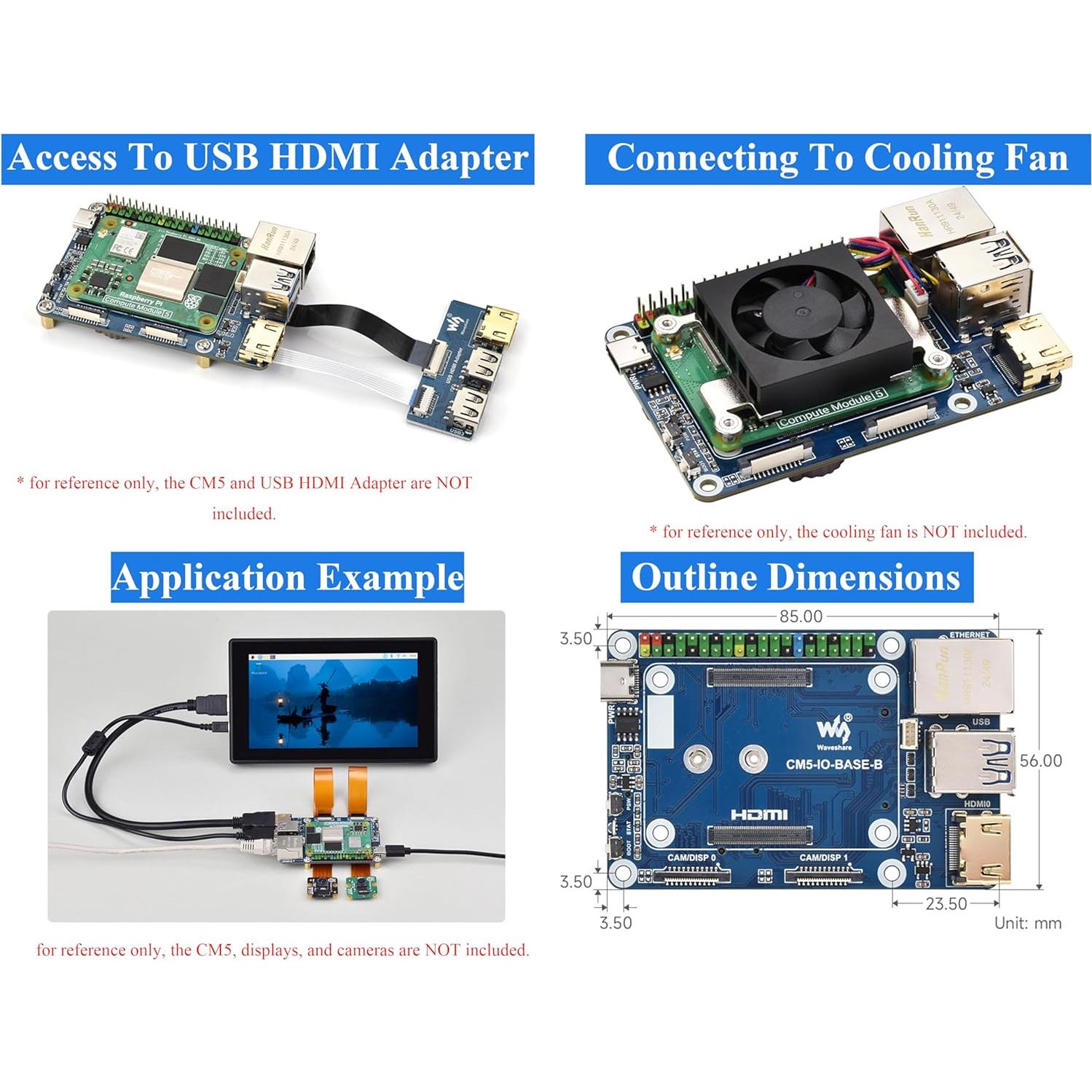 Mini Placa Base UeeKKoo CM5-IO-BASE-B para Raspberry Pi 5