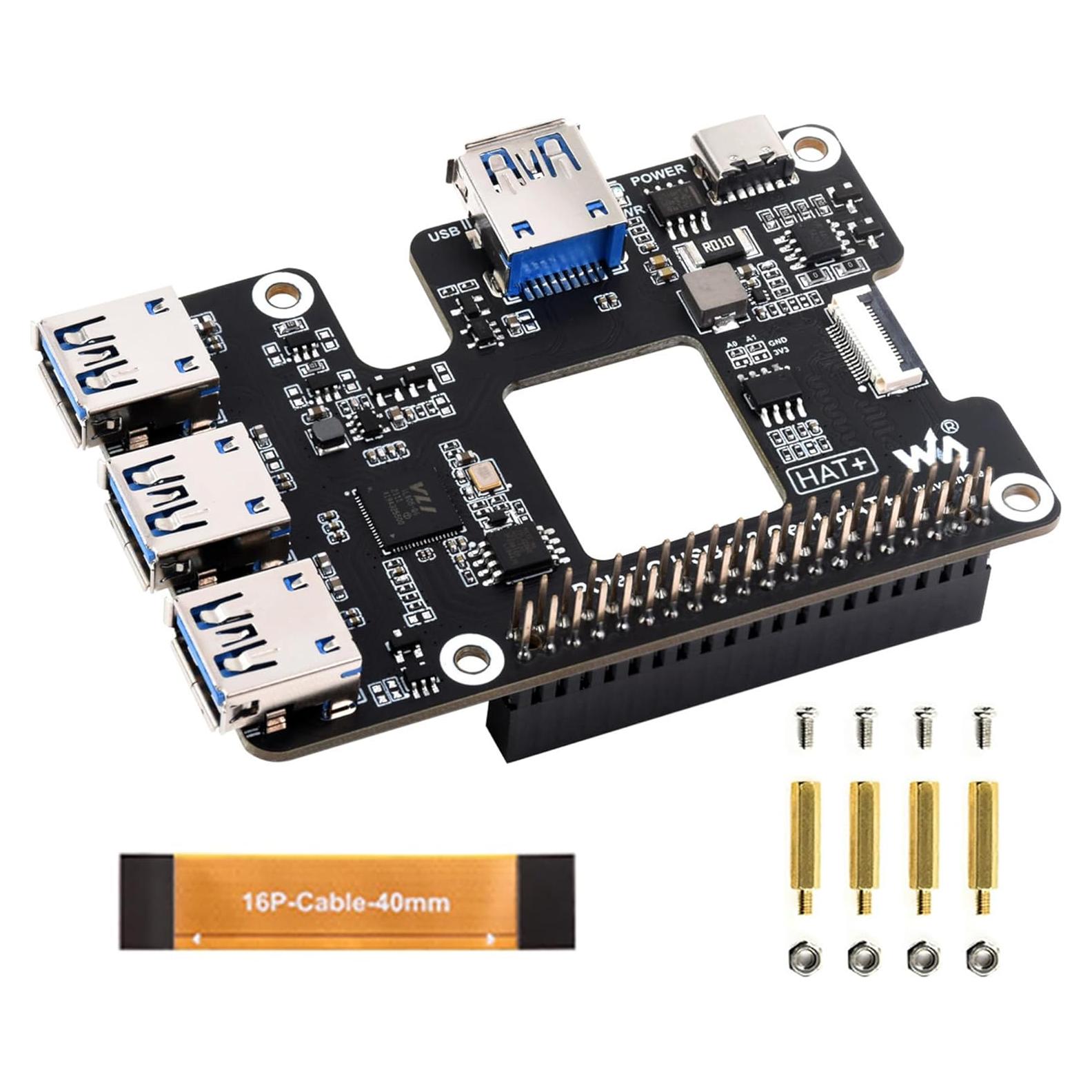 PCIe a USB 3.2 Gen1 HAT UeeKKoo para Raspberry Pi 5