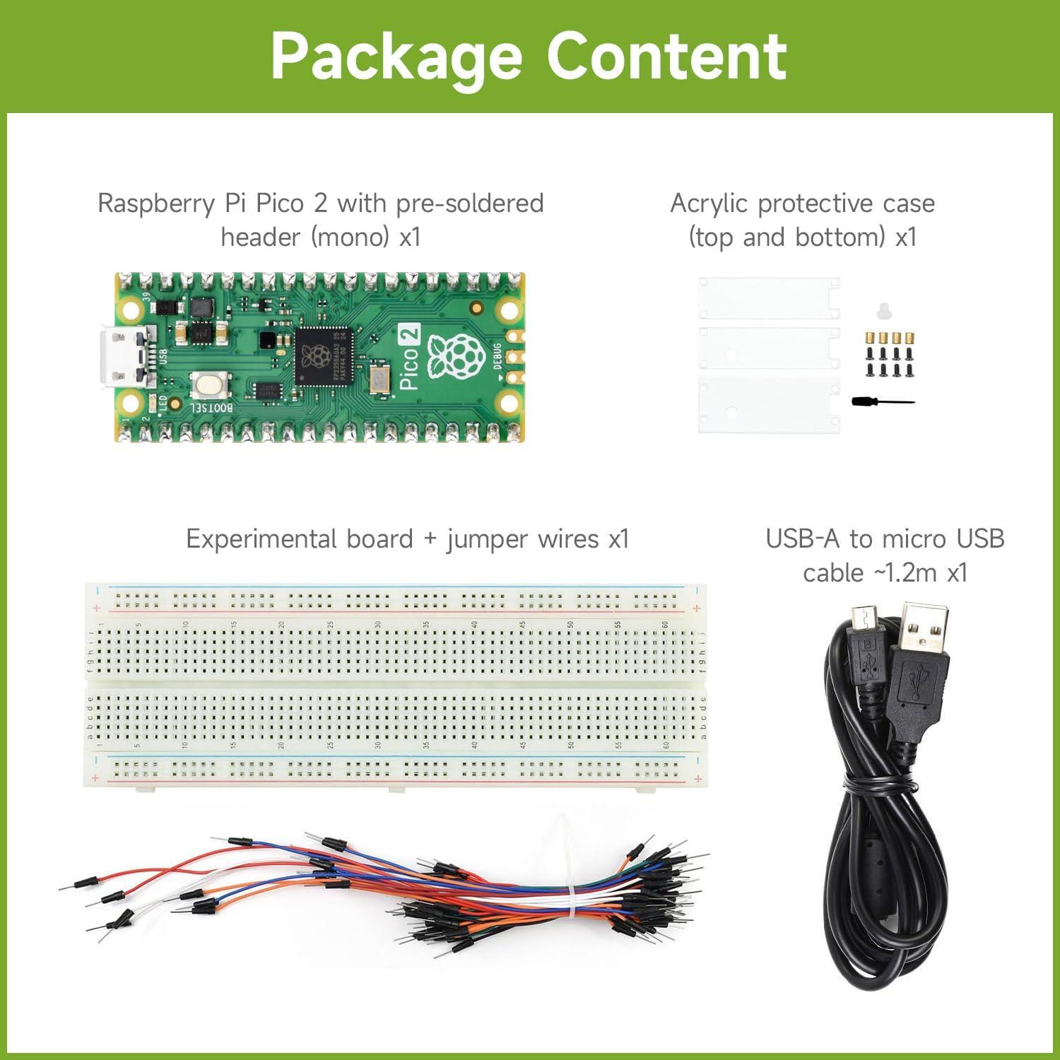 Kit de Inicio Waveshare Raspberry Pi Pico 2 - Doble Núcleo