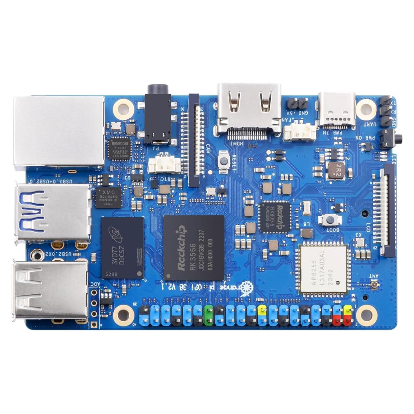 Computadora de Placa Única Orange Pi 3B 8GB RK3566 WiFi 5