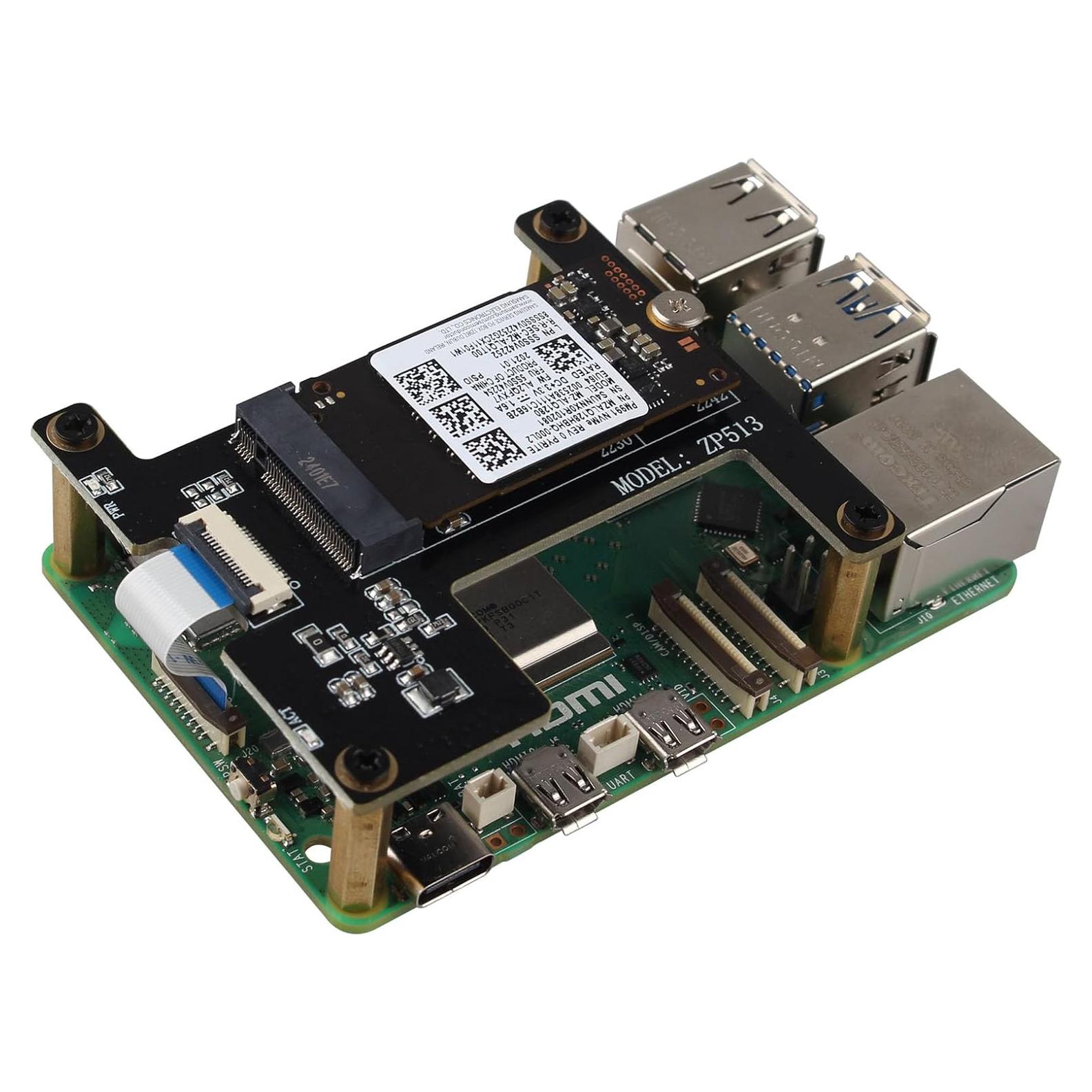 Adaptador SSD NVMe M.2 Key-M ZDE ZP513 para Raspberry Pi 5