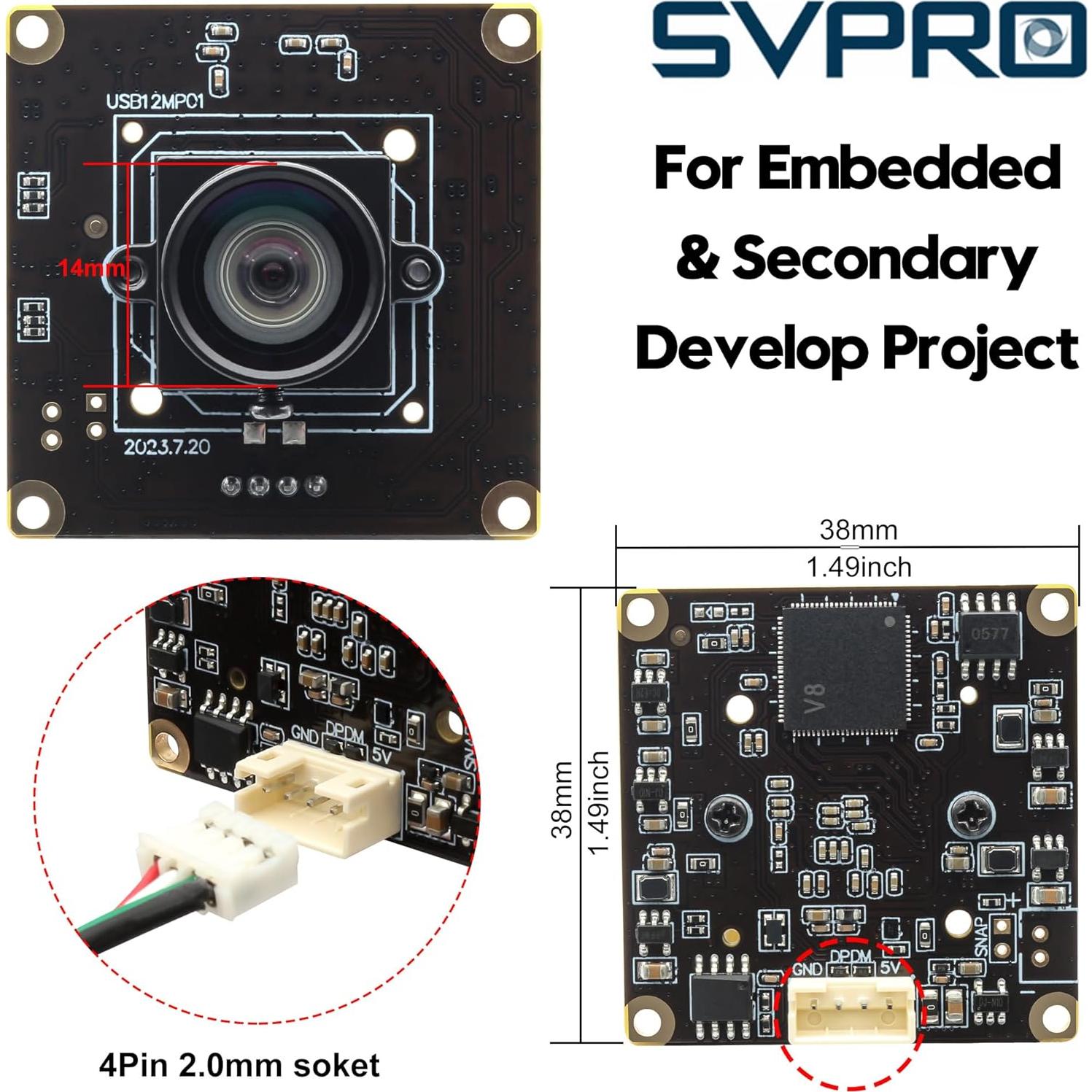 Cámara USB SVPRO 12MP IMX577 4K 30fps 1080P 120fps