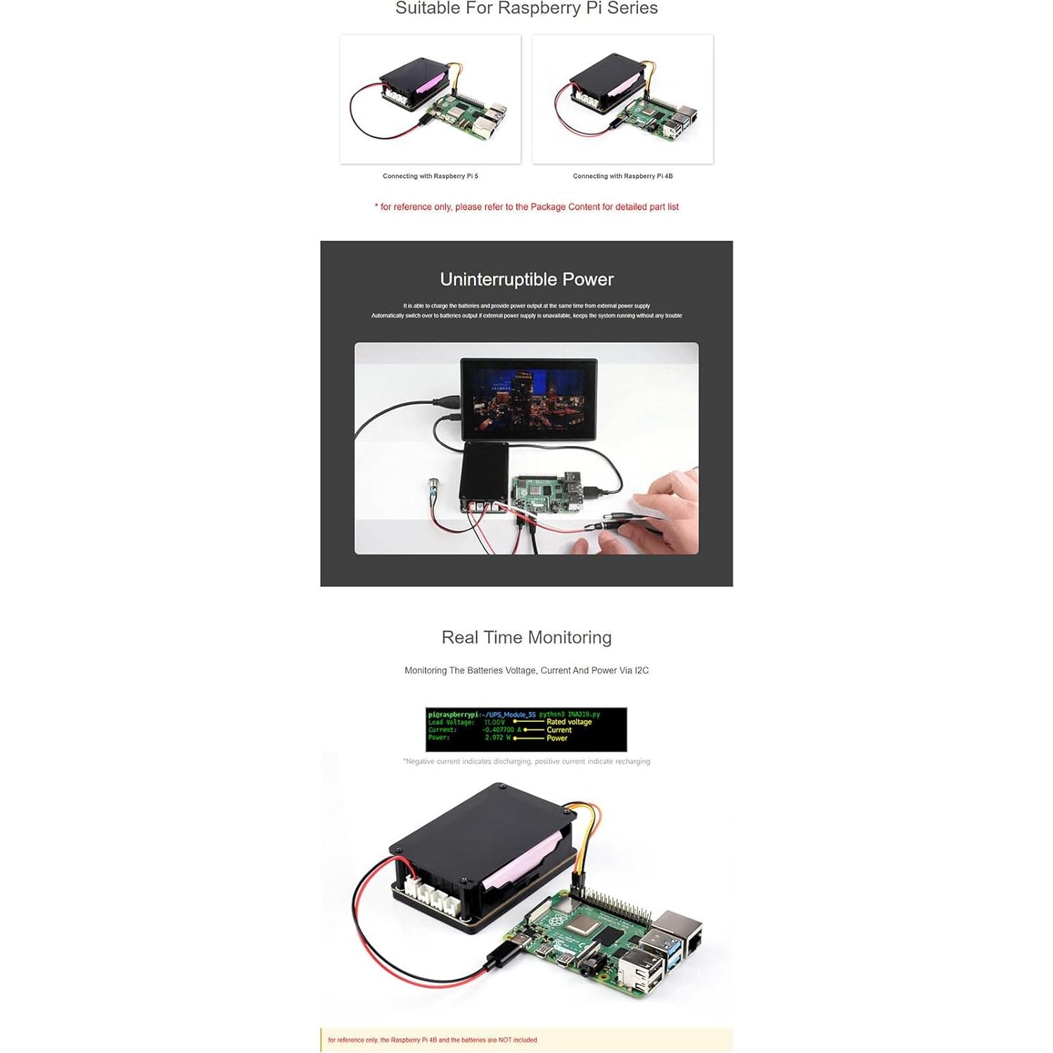 Módulo UPS iiunius 3S 5V 5A para Raspberry Pi y Jetson Nano
