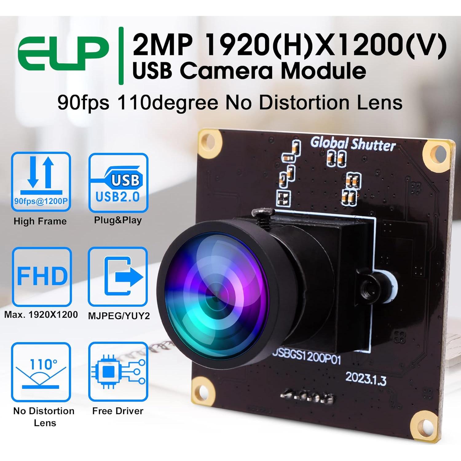 Cámara USB 1080P IEights con Lente Gran Angular 120°