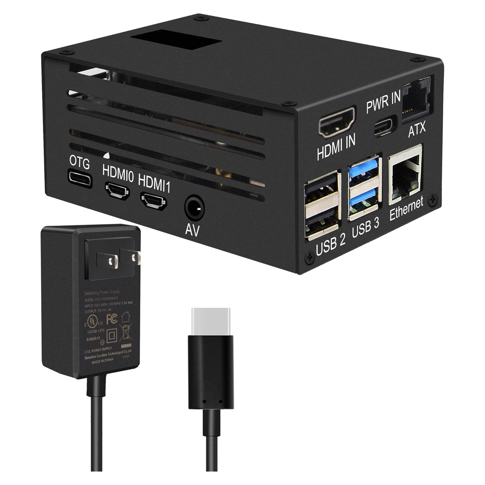 Kit KVM-A3 Geekworm para Raspberry Pi 4 con adaptador 20W