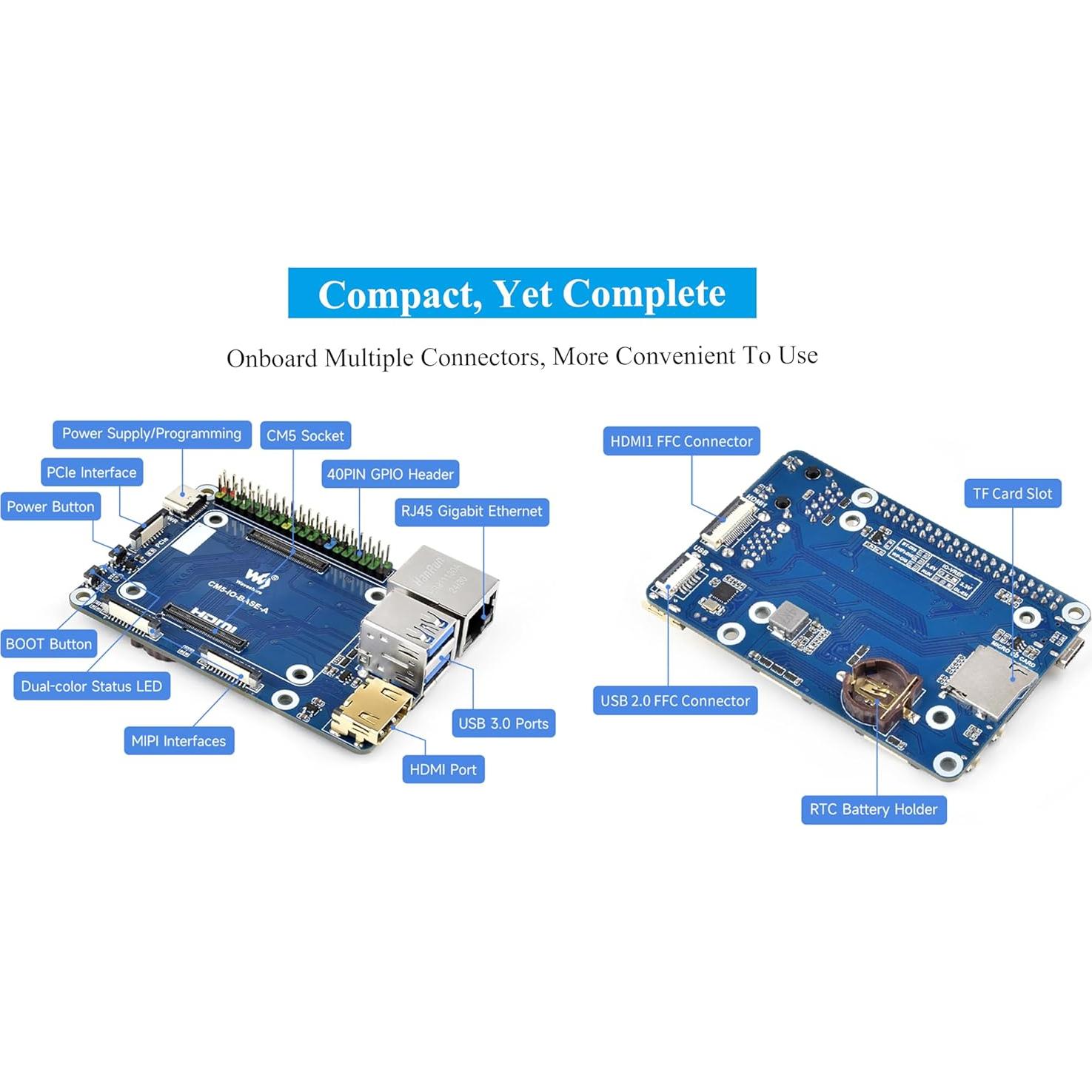 Mini Base Board UeeKKoo para Raspberry Pi CM5 con GPIO 40PIN