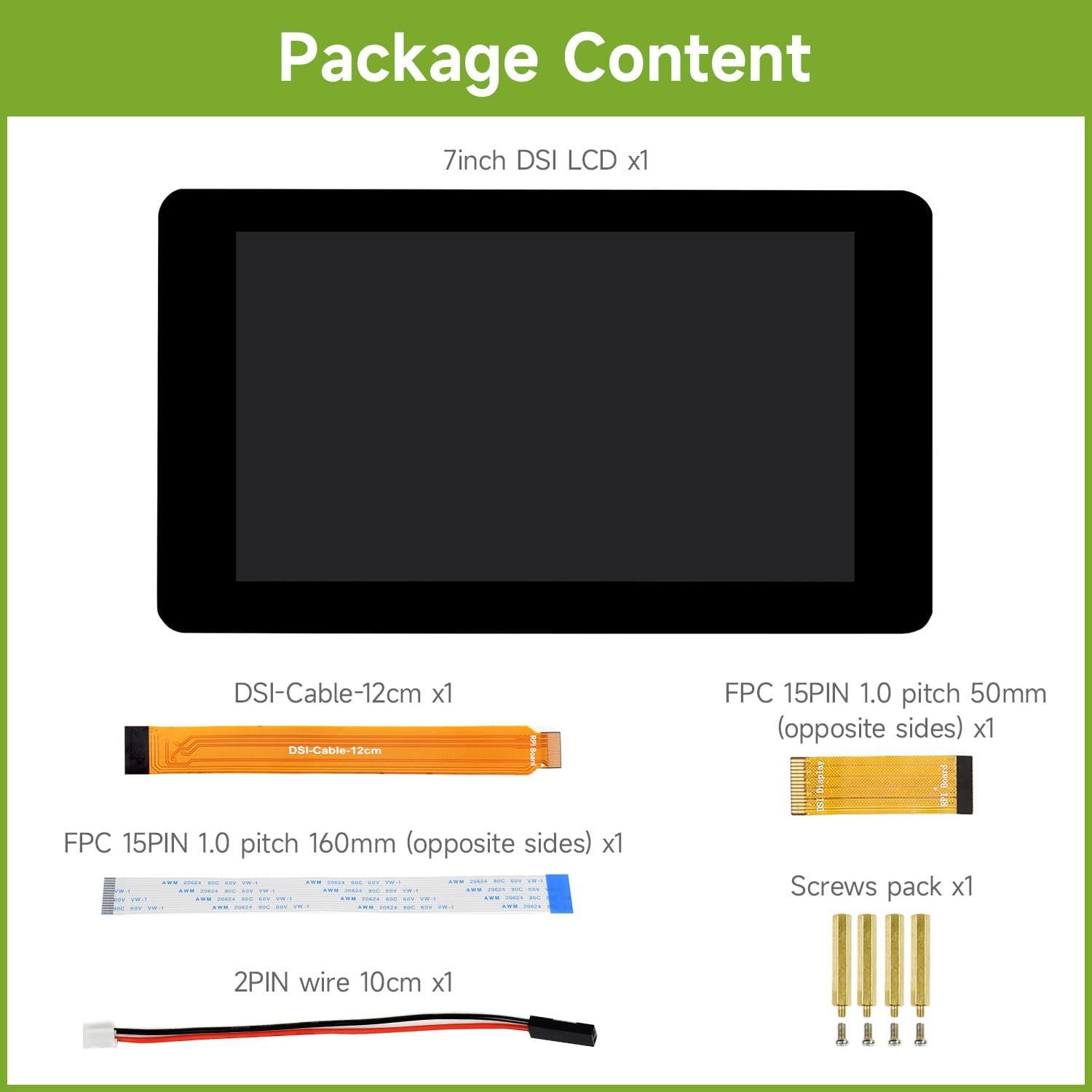 Pantalla Táctil Capacitiva 7" Waveshare 800x480 DSI Raspberry Pi