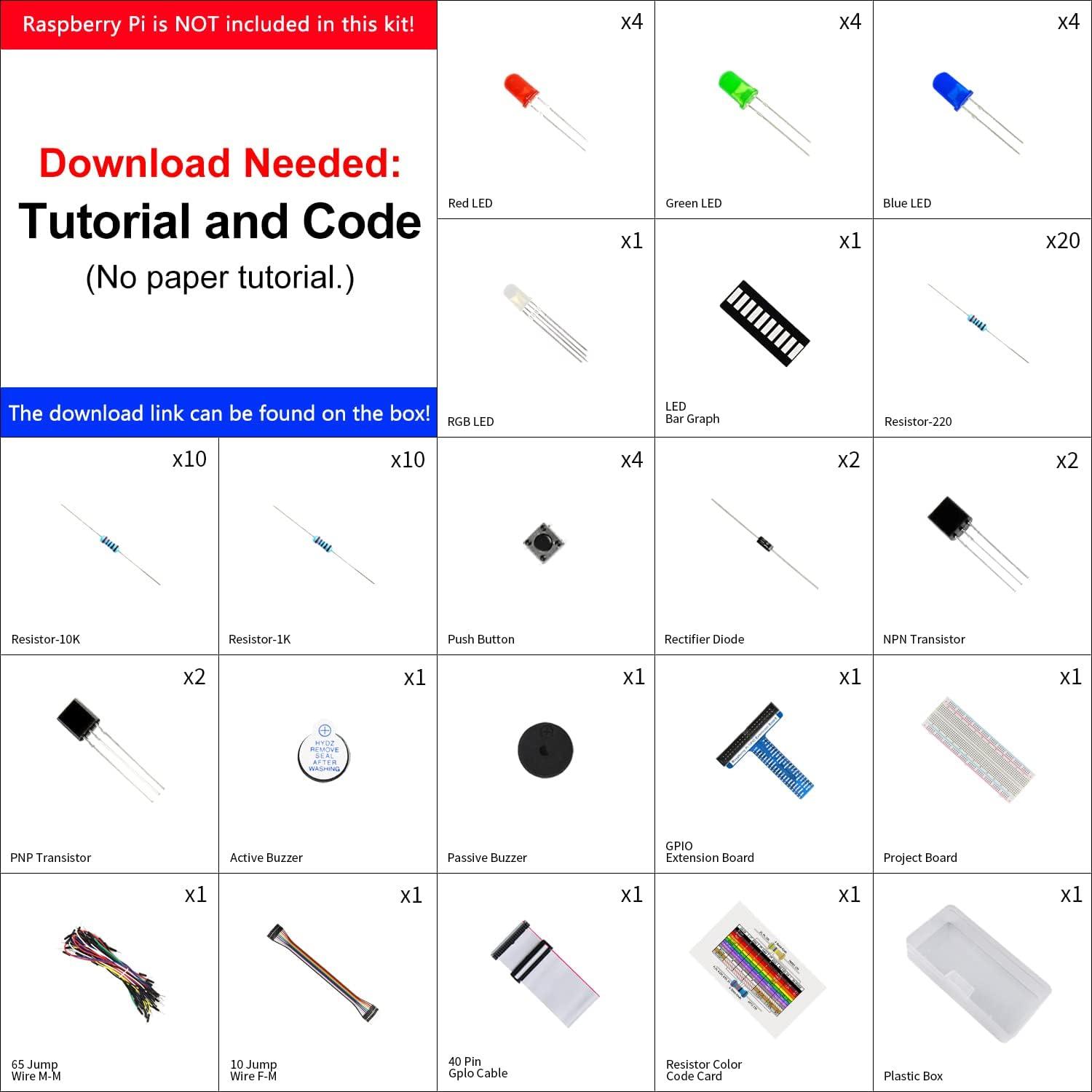 Kit de Inicio Freenove para Raspberry Pi 5/400/4B/3B+ - 146 Artículos