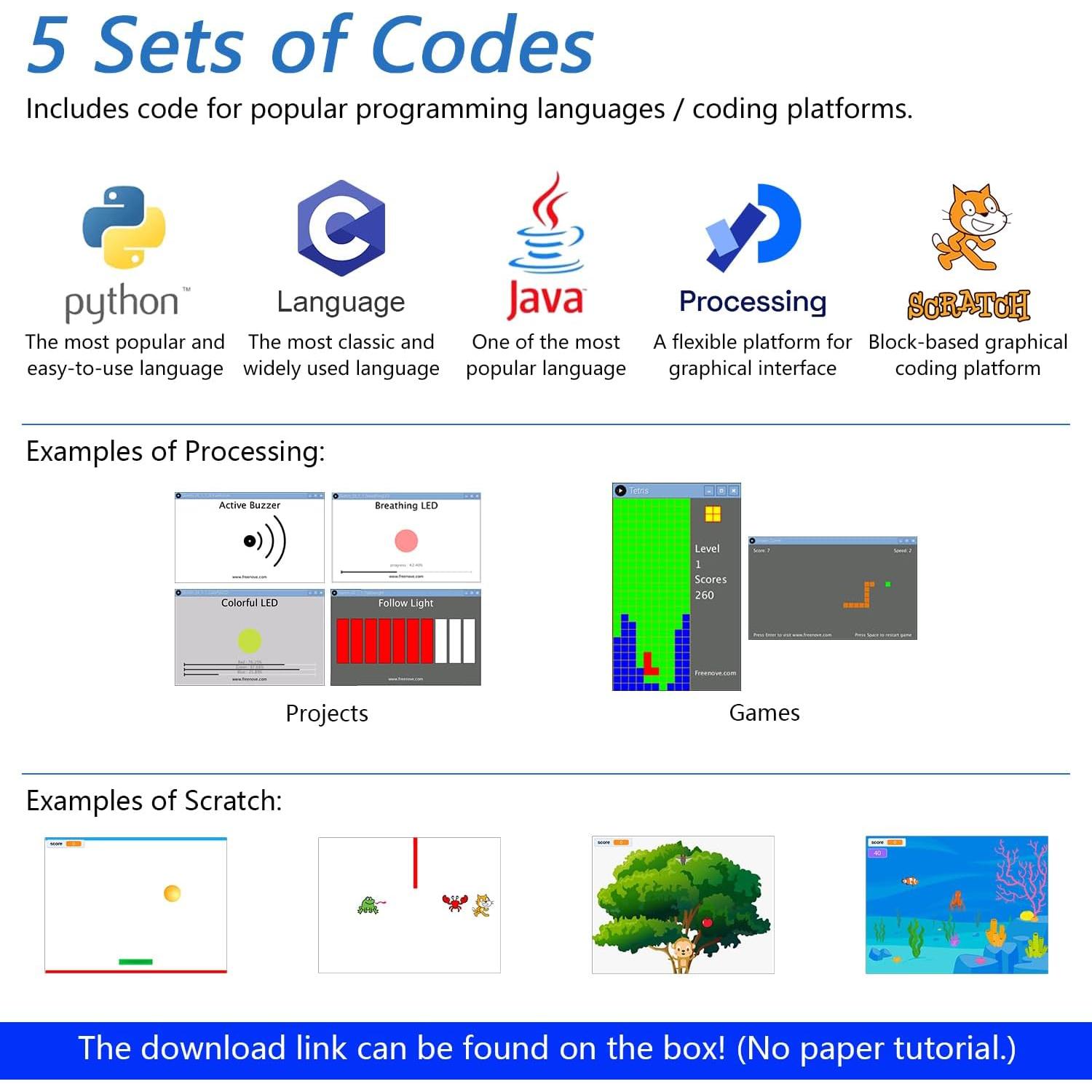 Kit de Inicio Freenove para Raspberry Pi 5/400/4B/3B+ - 146 Artículos