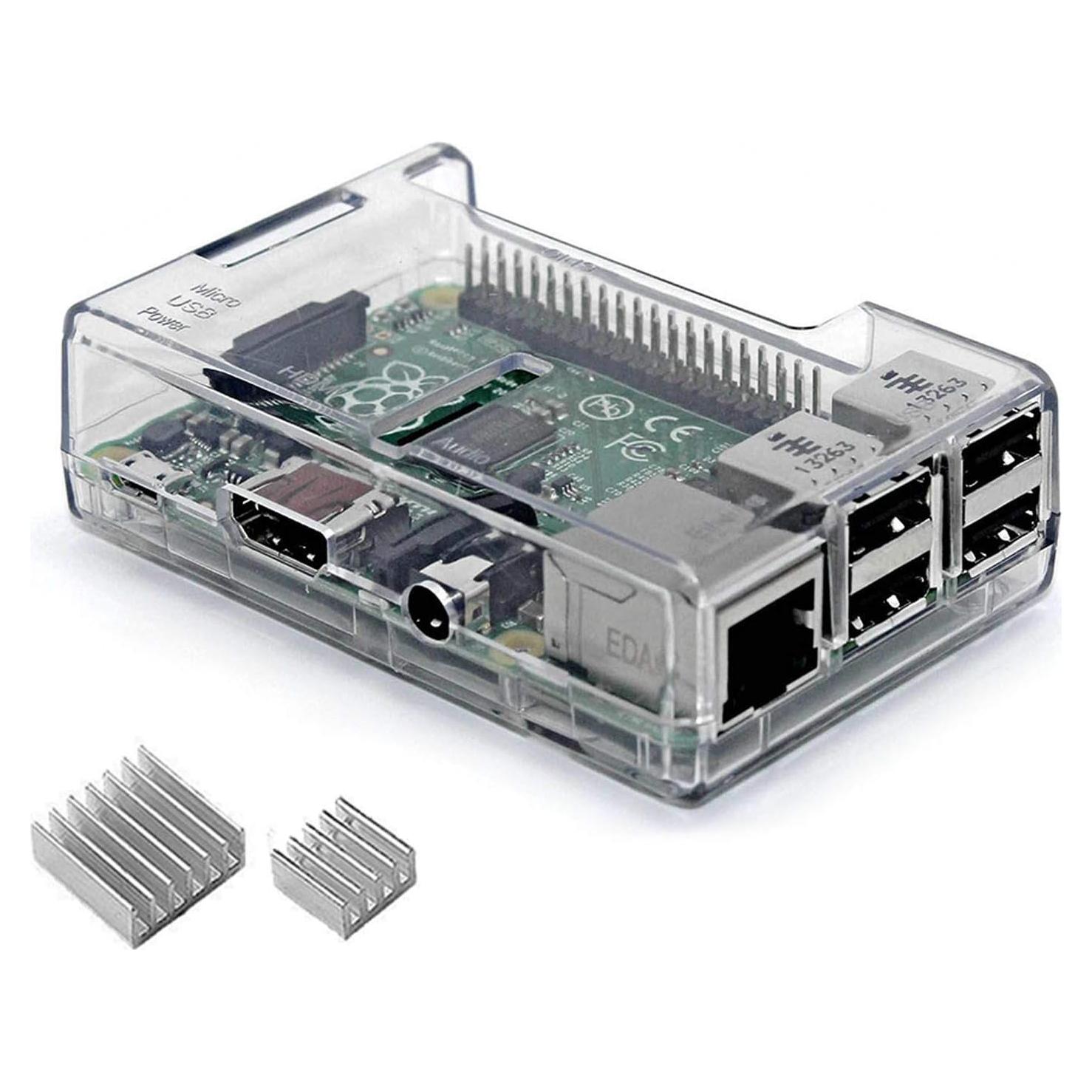 Caja Protectora Transparente ABS para Raspberry Pi 3B+ con Disipador