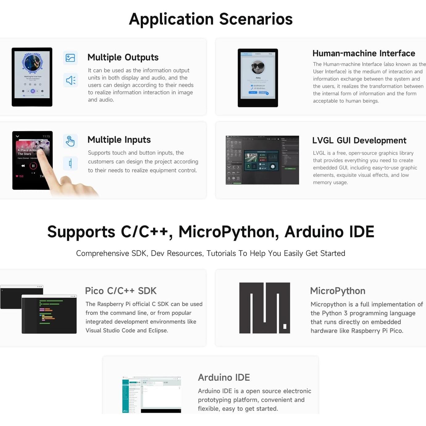 Pantalla Táctil Capacitiva Waveshare RP2350 2.8" 240x320 IPS