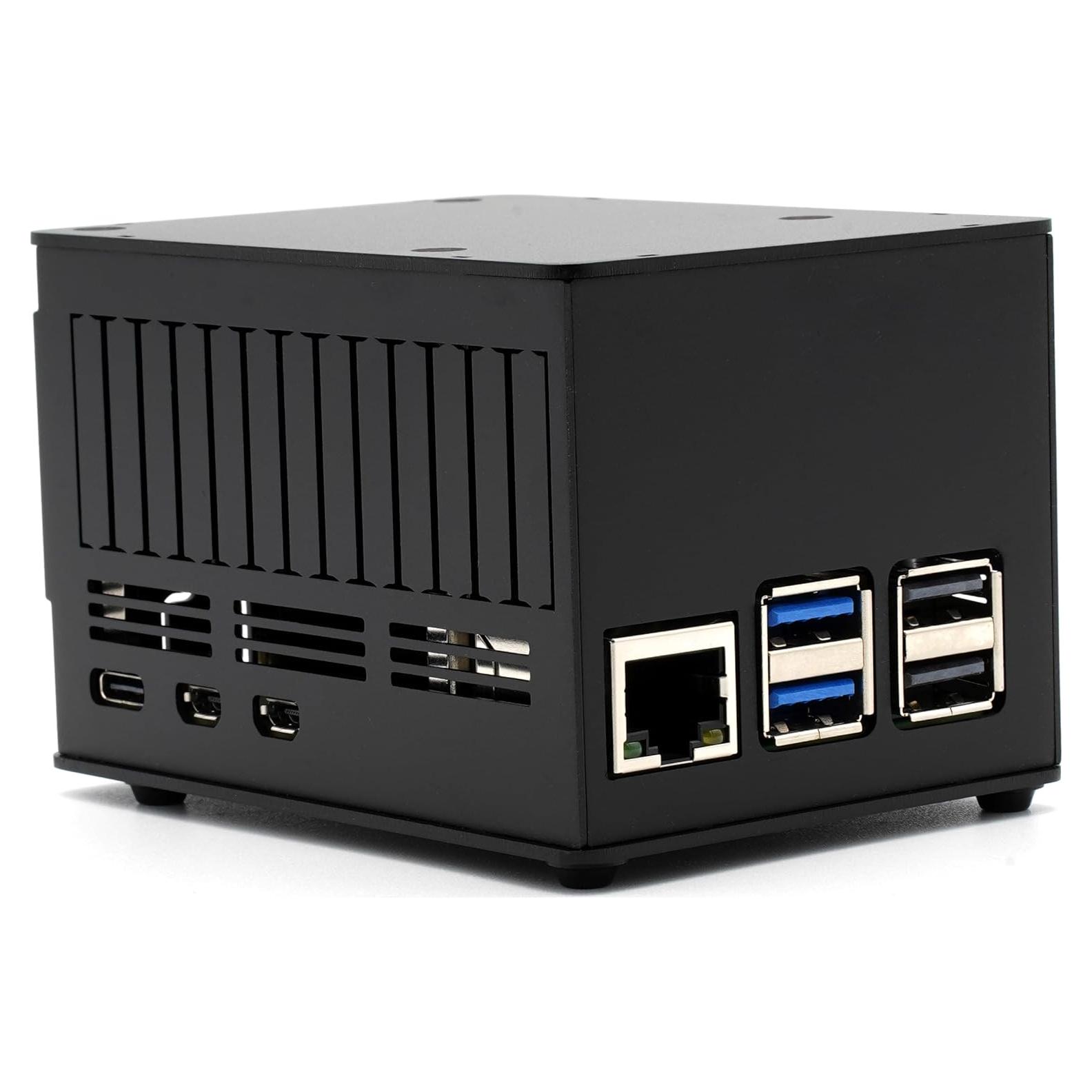 Caja HAT KKSB para Raspberry Pi 5 - Aluminio Negro