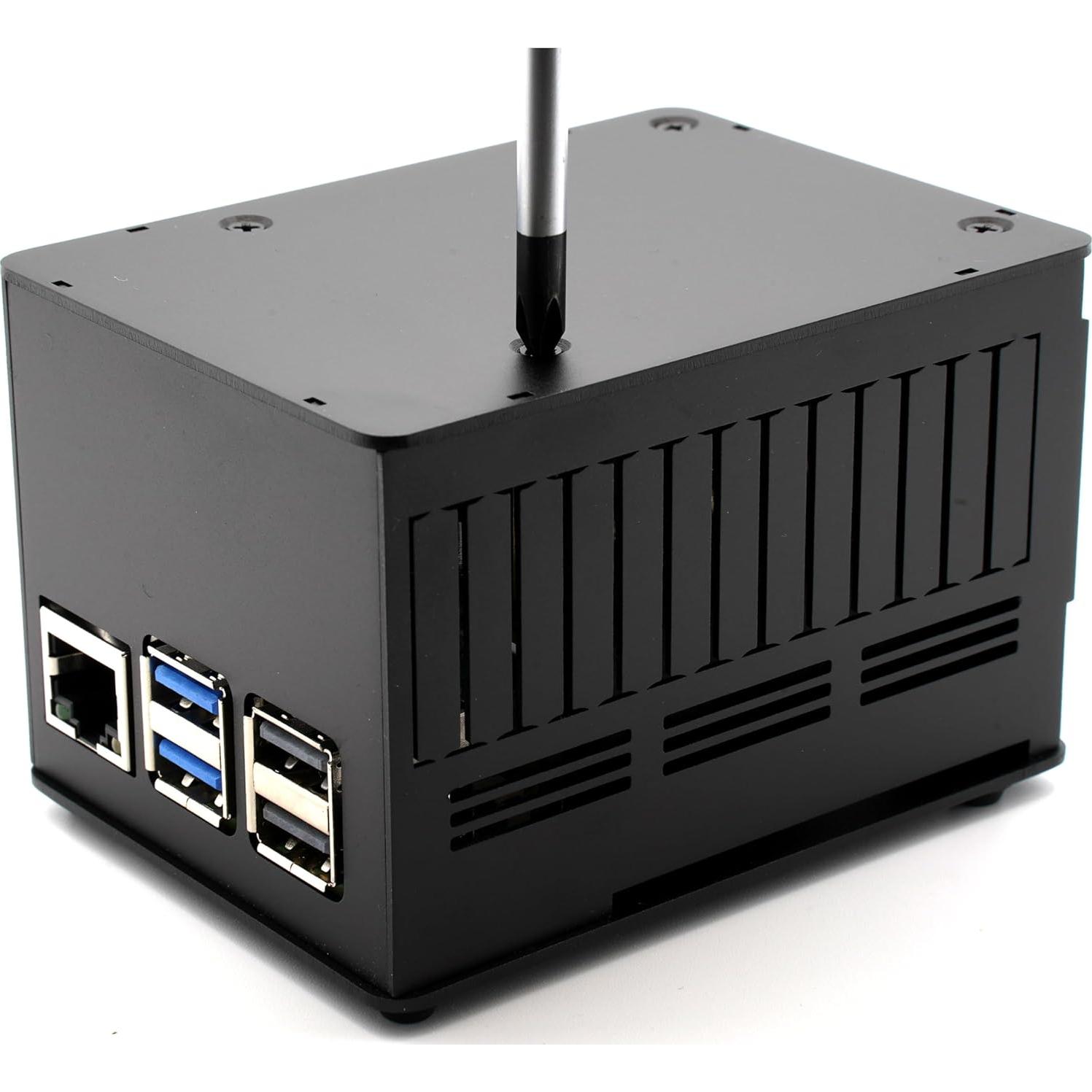 Caja HAT KKSB para Raspberry Pi 5 - Aluminio Negro