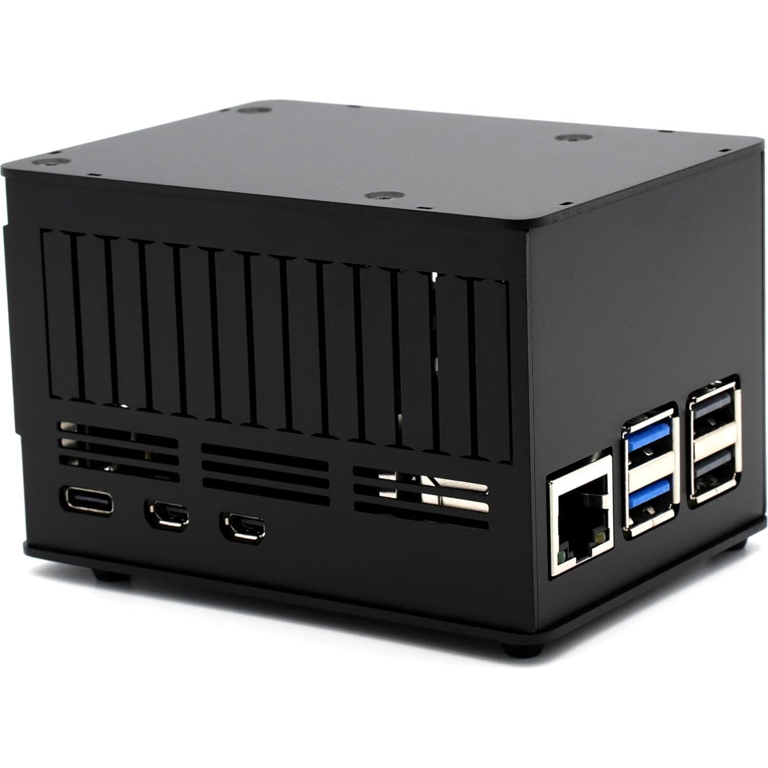 Caja HAT KKSB para Raspberry Pi 5 - Aluminio Negro