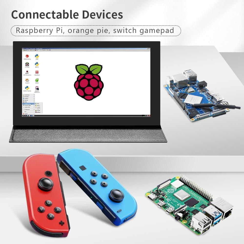 Mini Monitor 7" JLTTEK HDMI Táctil 1024x600 para Raspberry Pi