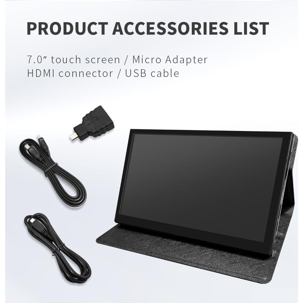 Mini Monitor 7" JLTTEK HDMI Táctil 1024x600 para Raspberry Pi