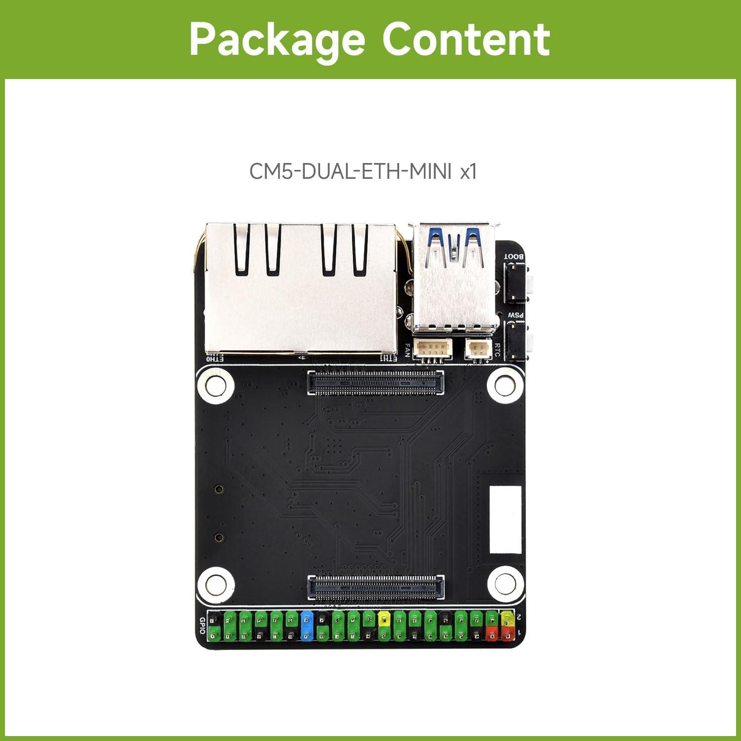 Placa Base Ethernet Doble Gigabit Waveshare CM5-DUAL-ETH-MINI