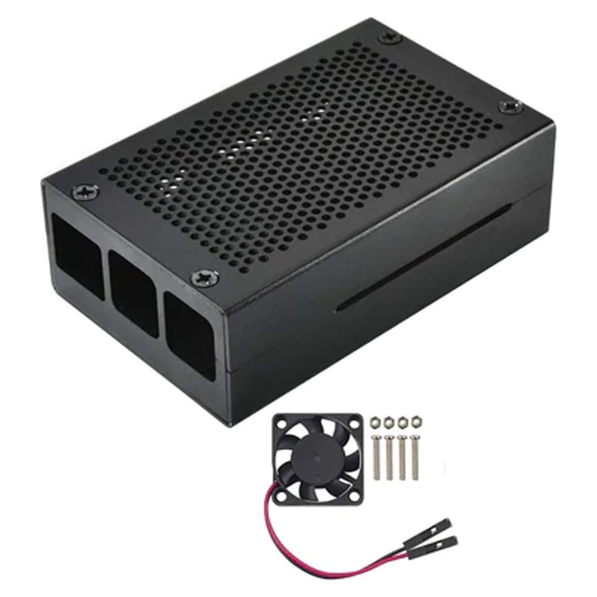 Caja de Aluminio ODS704 con Ventilador para Raspberry Pi 4B